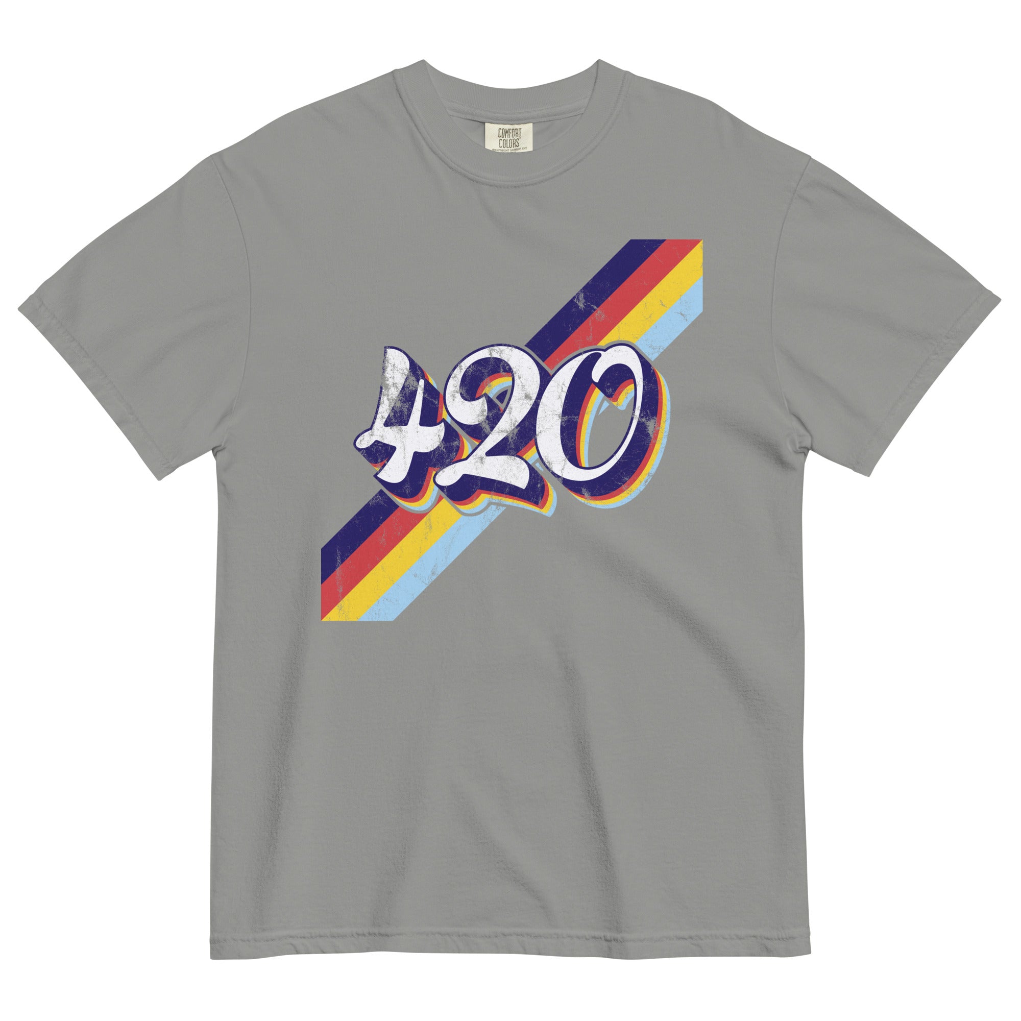 Retro 420 T-Shirt with Colorful Bars – Vintage Weed Style | Magic Leaf Tees