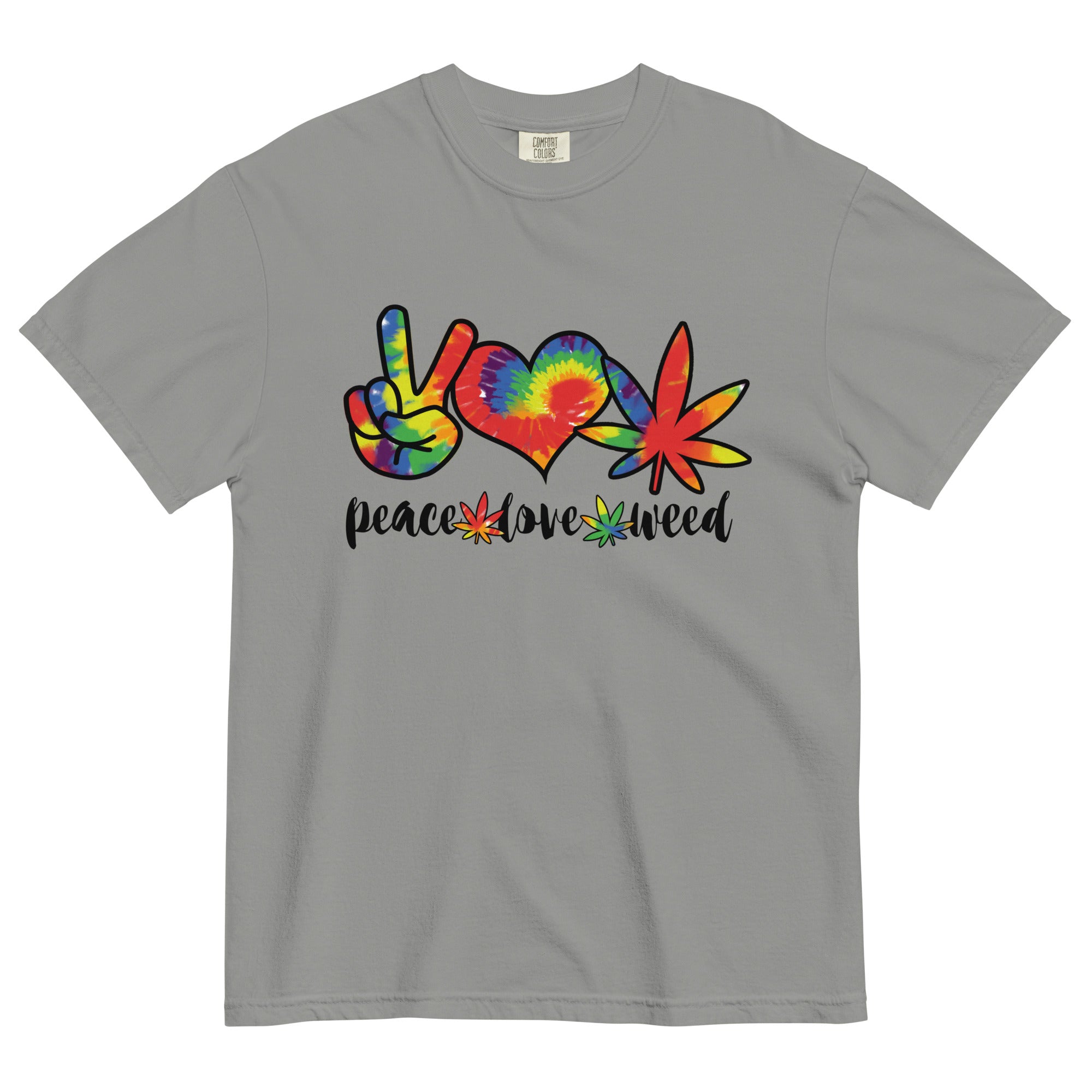 Peace, Love, Weed T-Shirt | Tie-Dye Cannabis Apparel | Magic Leaf Tees