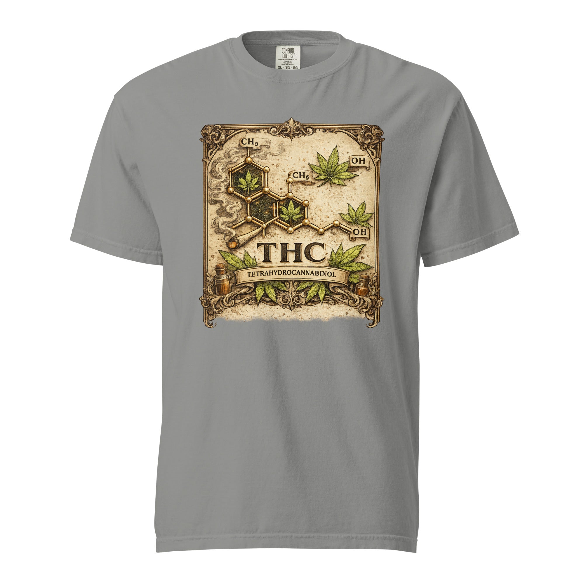 Vintage THC Molecule T-Shirt – 1920s Apothecary Cannabis Science Tee | Magic Leaf Tees