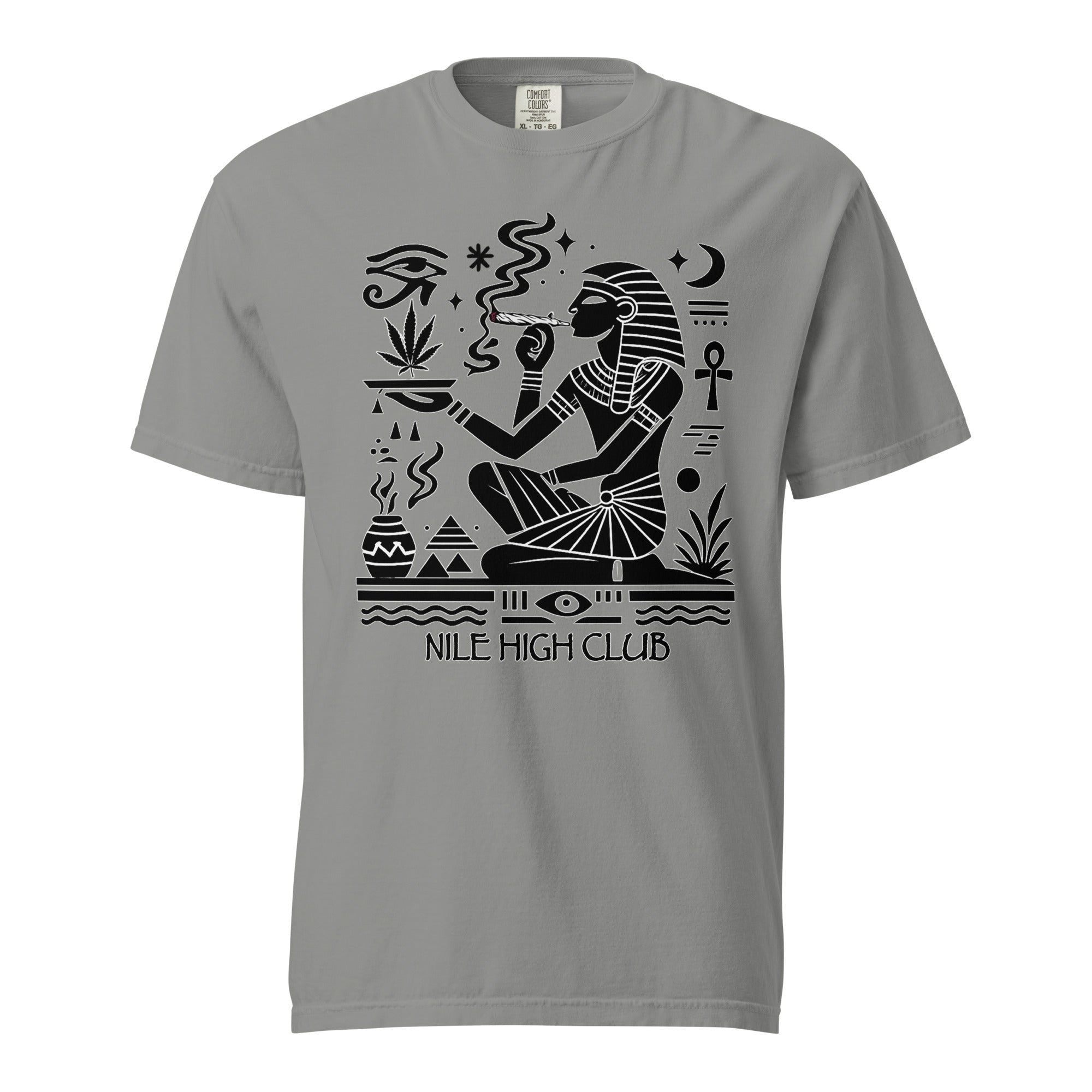 Nile High Club T-Shirt – Ancient Egyptian Cannabis Hieroglyph Graphic | Magic Leaf Tees