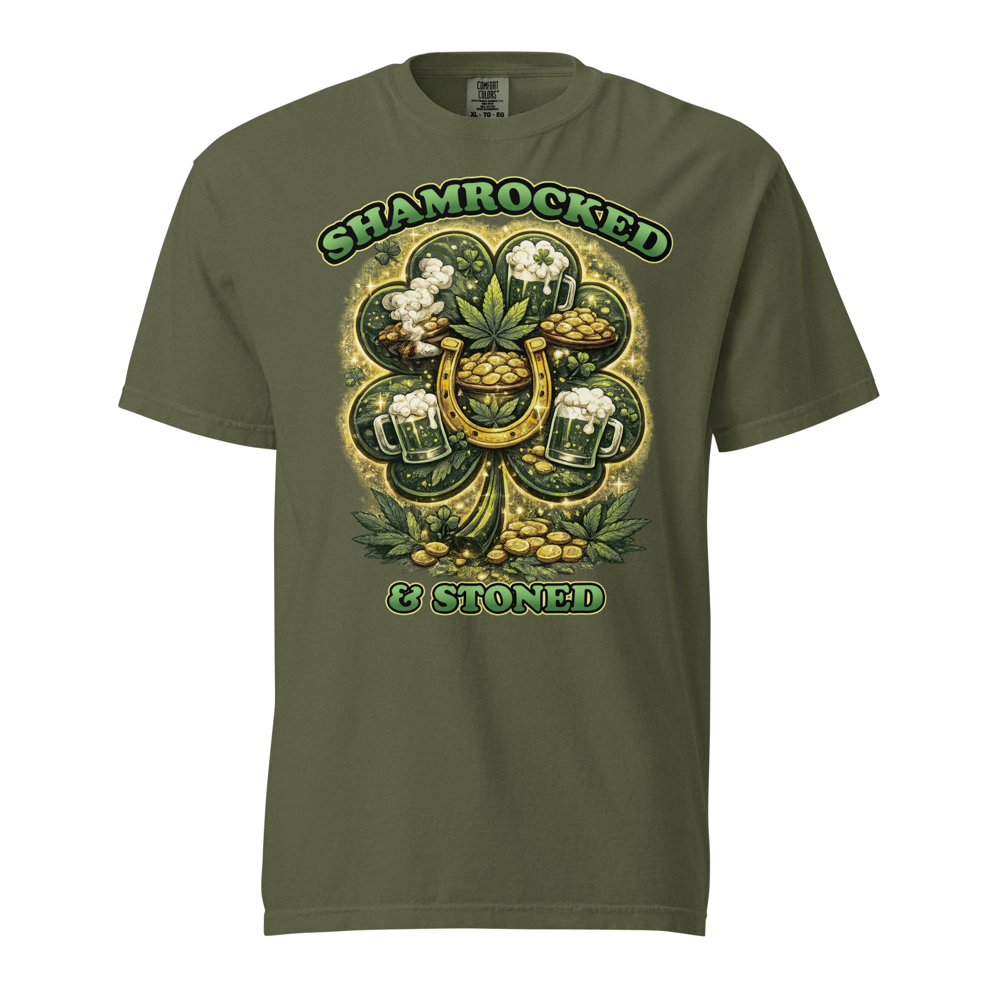 Shamrocked & Stoned St. Patrick’s Day Weed T-Shirt – Funny 420 Clover Shirt | Magic Leaf Tees