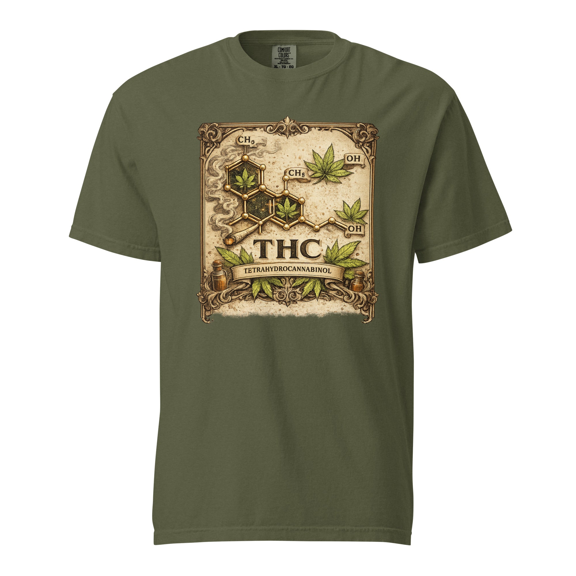 Vintage THC Molecule T-Shirt – 1920s Apothecary Cannabis Science Tee | Magic Leaf Tees