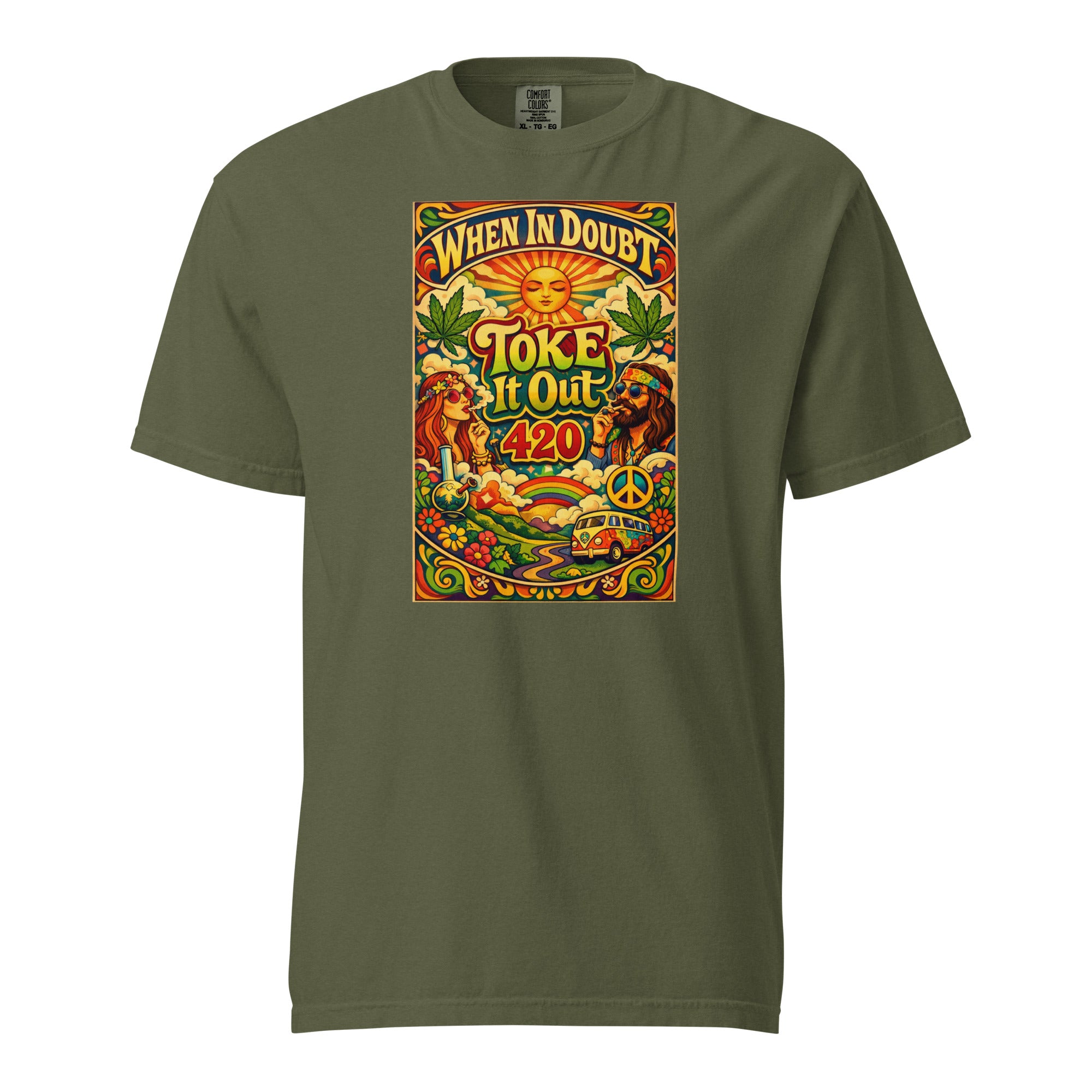 When In Doubt Toke It Out 420 Retro Psychedelic Tee