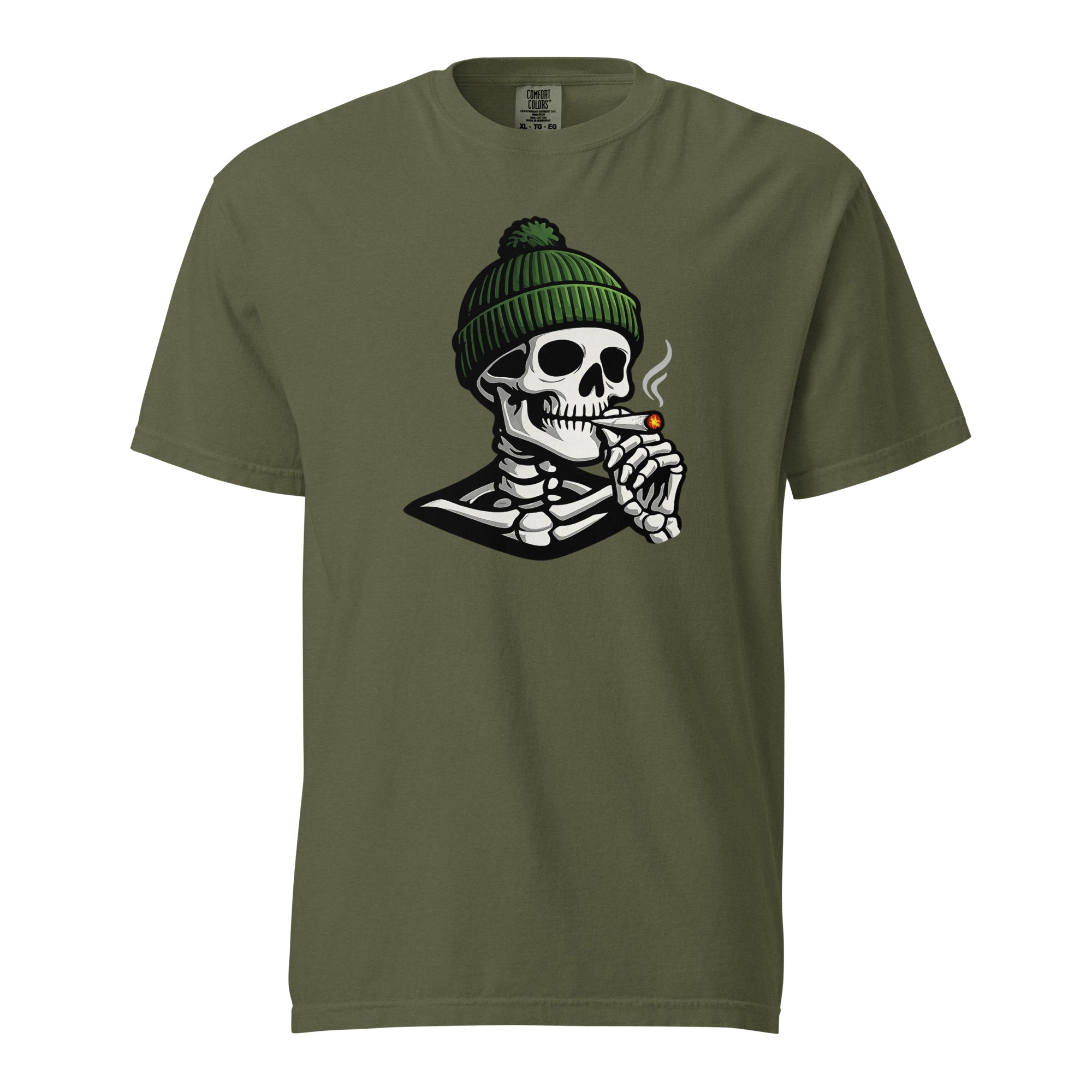 Skeleton Toque T-Shirt, Funny Stoner Skull Tee, Cannabis Smoking Skeleton Shirt, 420 Graphic Tee