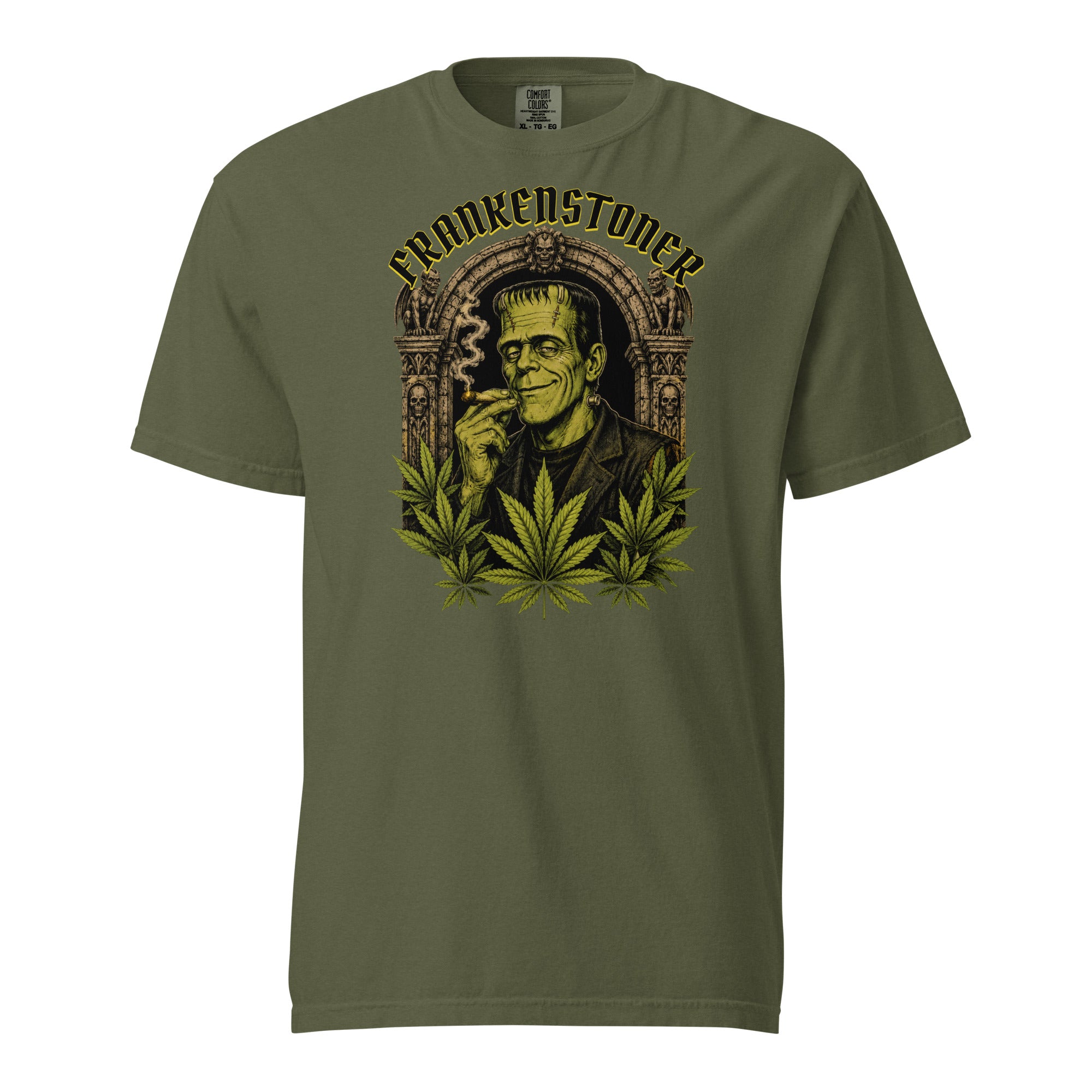 Frankenstoner T-Shirt, Funny Frankenstein Weed Tee, Retro Horror Cannabis Monster Shirt