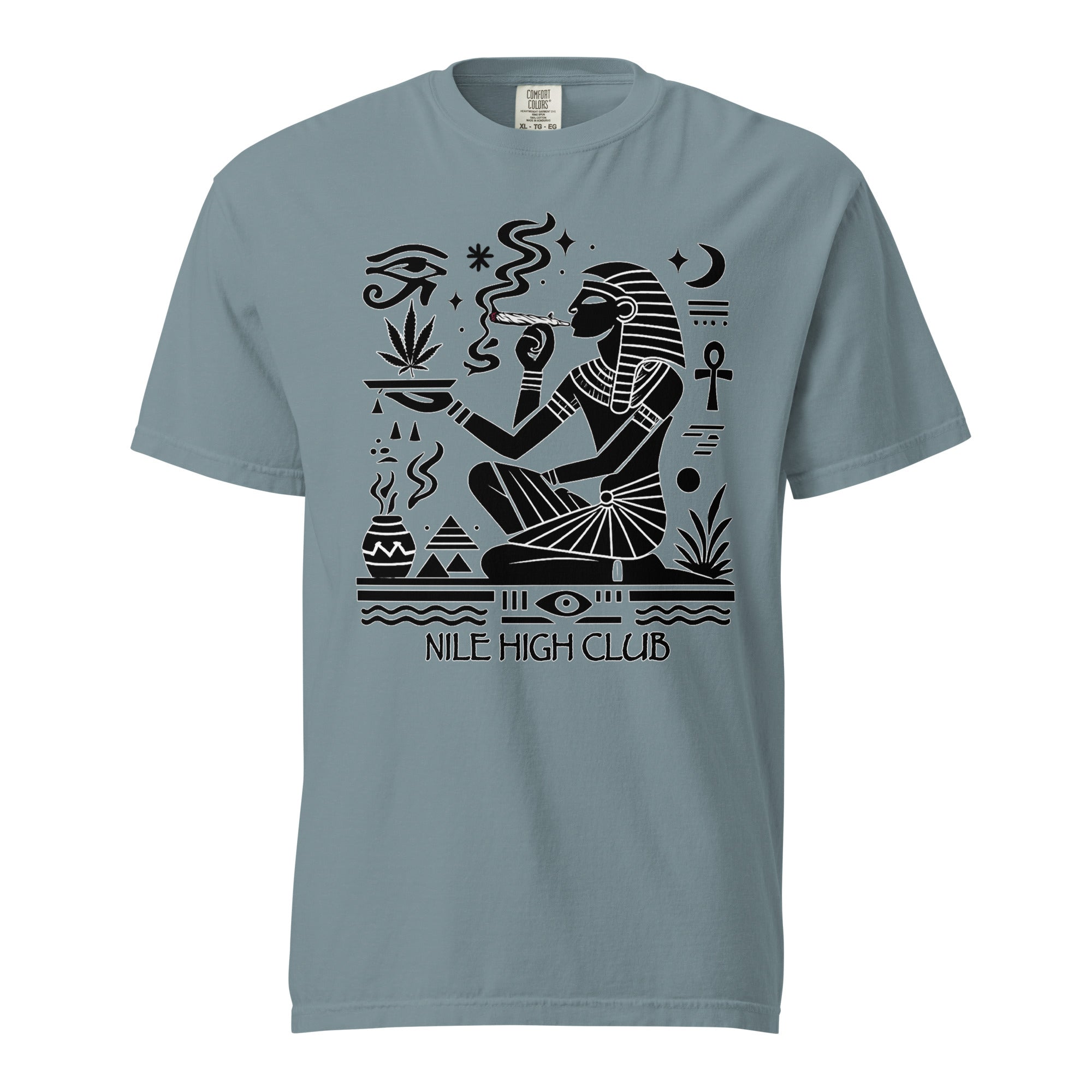 Nile High Club T-Shirt – Ancient Egyptian Cannabis Hieroglyph Graphic | Magic Leaf Tees