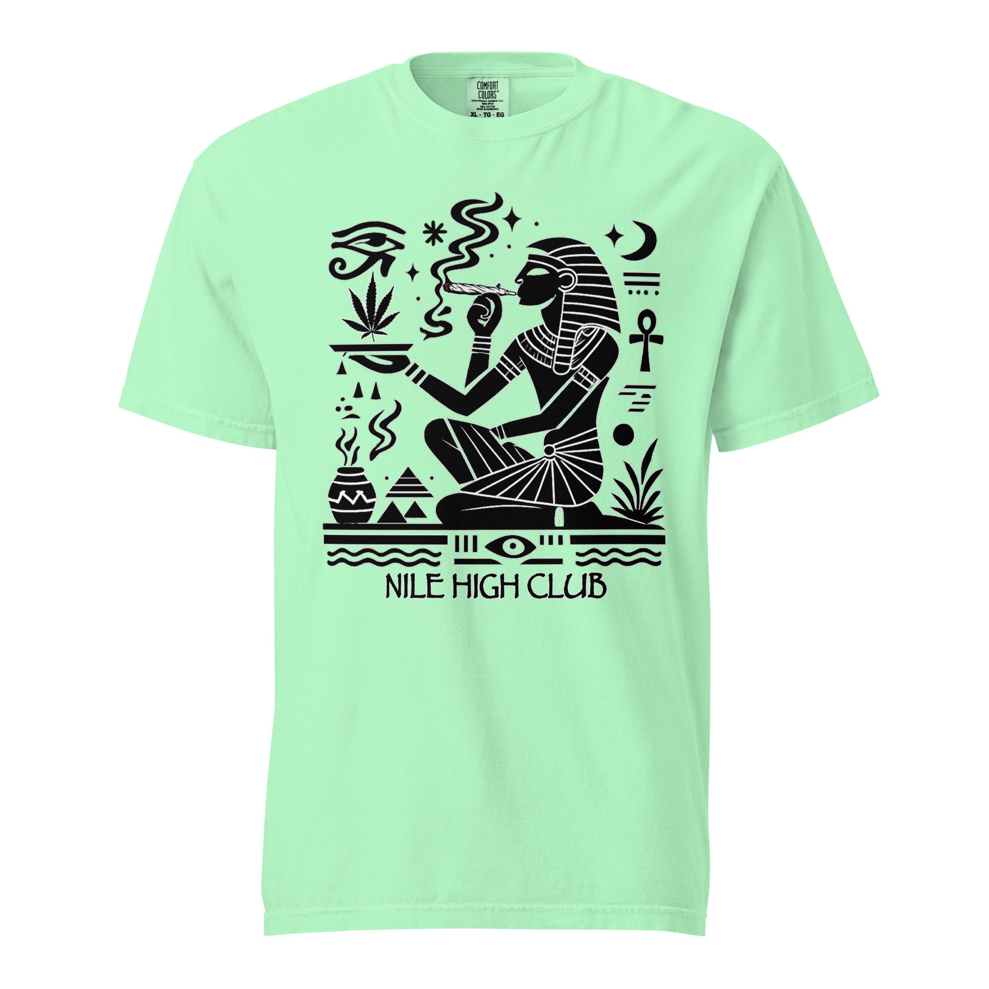 Nile High Club T-Shirt – Ancient Egyptian Cannabis Hieroglyph Graphic | Magic Leaf Tees