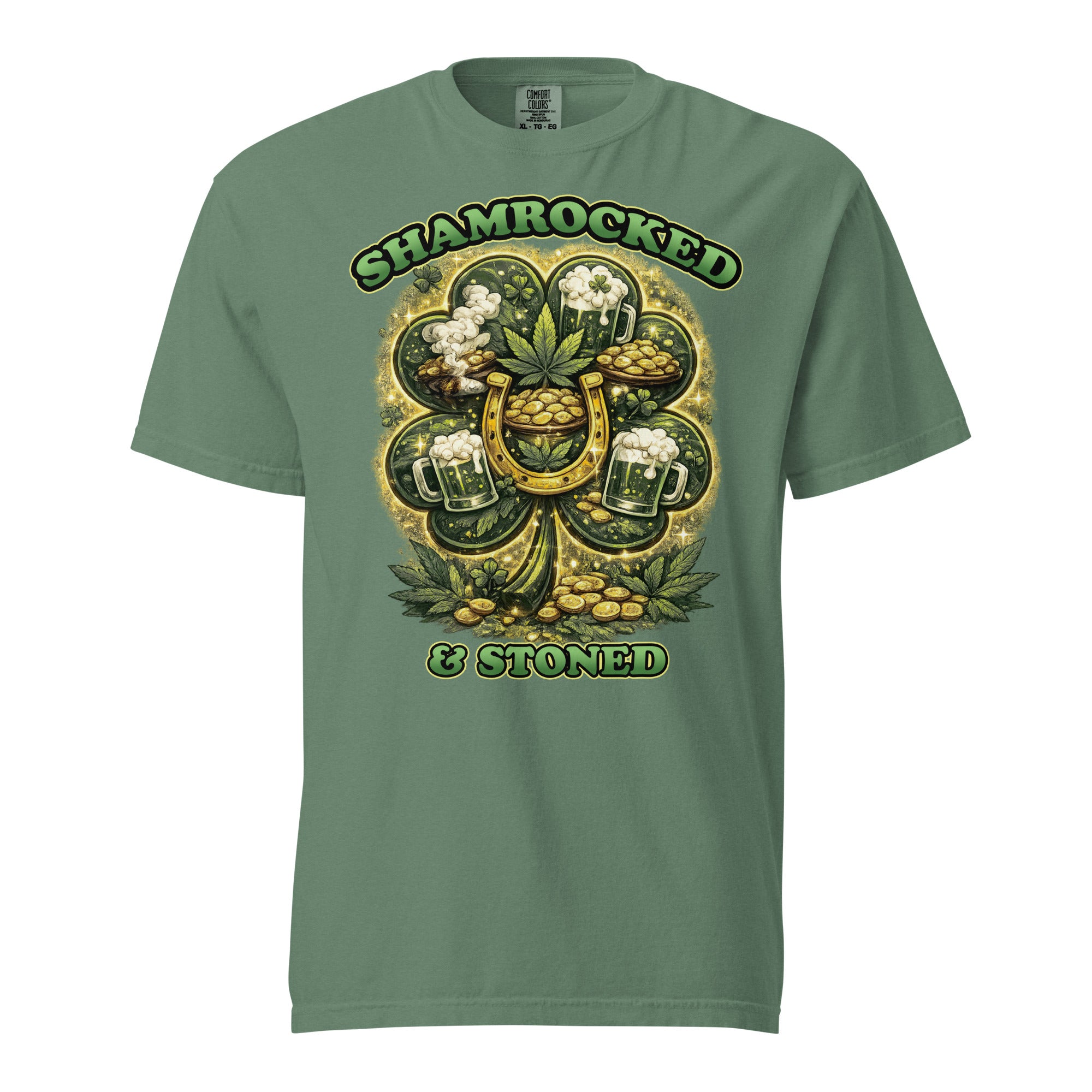 Shamrocked & Stoned St. Patrick’s Day Weed T-Shirt – Funny 420 Clover Shirt | Magic Leaf Tees