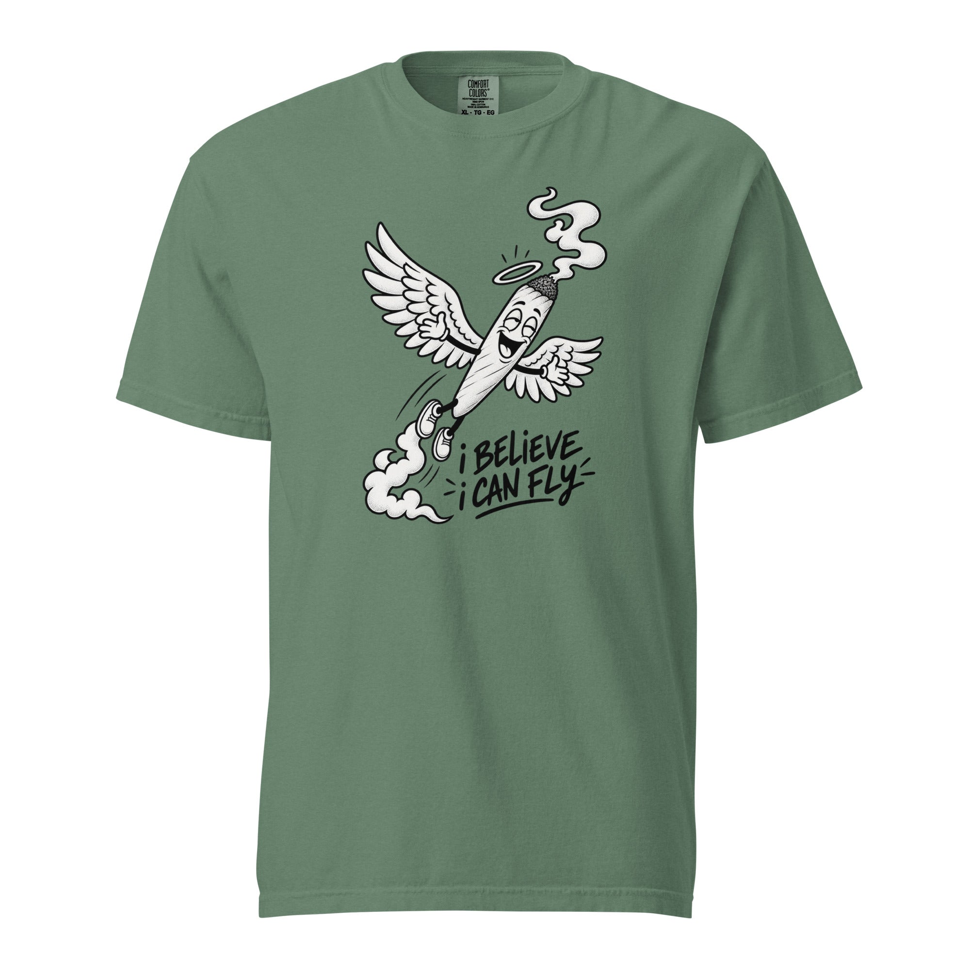 I Believe I Can Fly T-Shirt, Funny Flying Joint Tee, Cannabis Angel Wings 420 Graphic Shirt