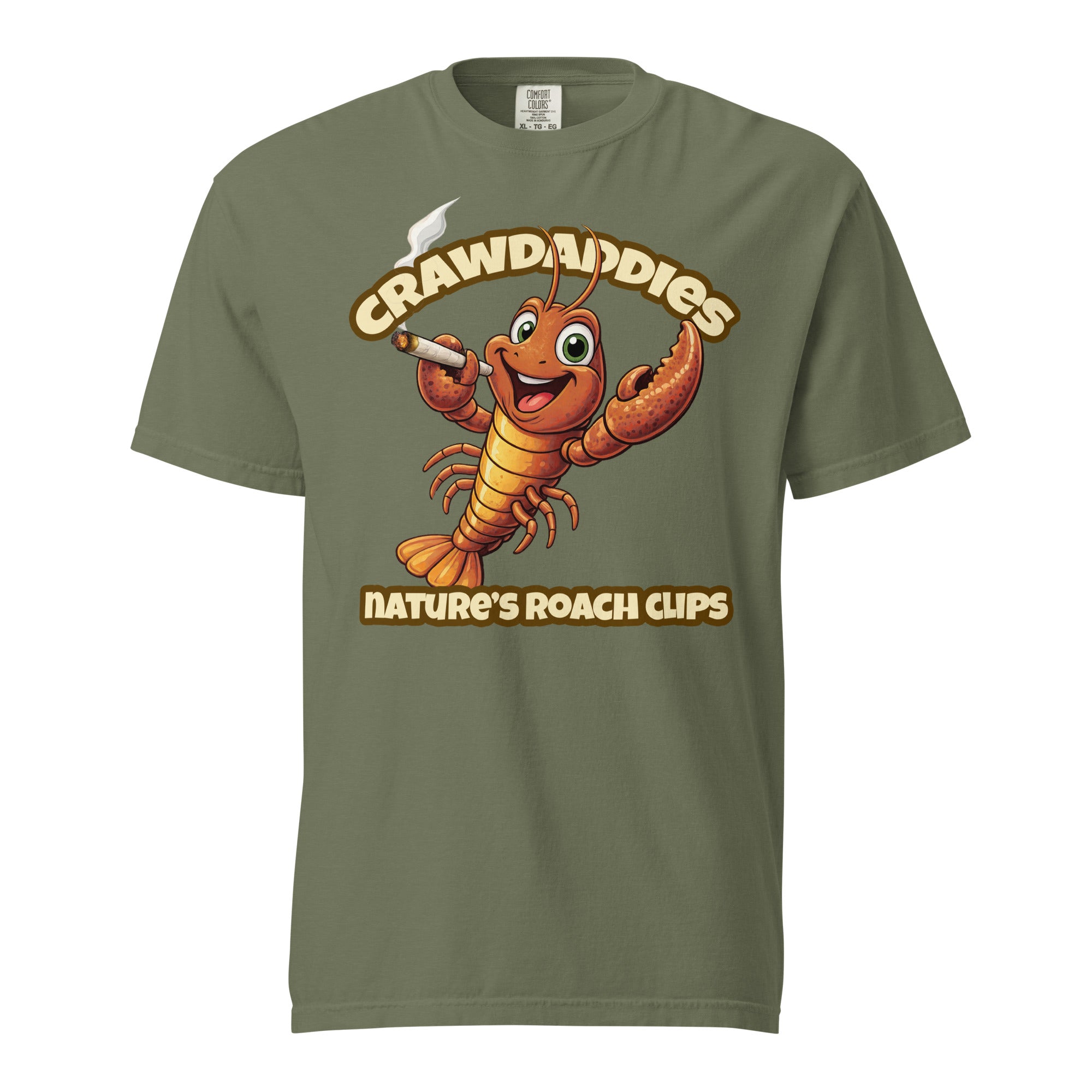 Crawdaddies Nature’s Roach Clips T-Shirt | Funny Cannabis Crawfish Cartoon Weed Tee | Magic Leaf Tees