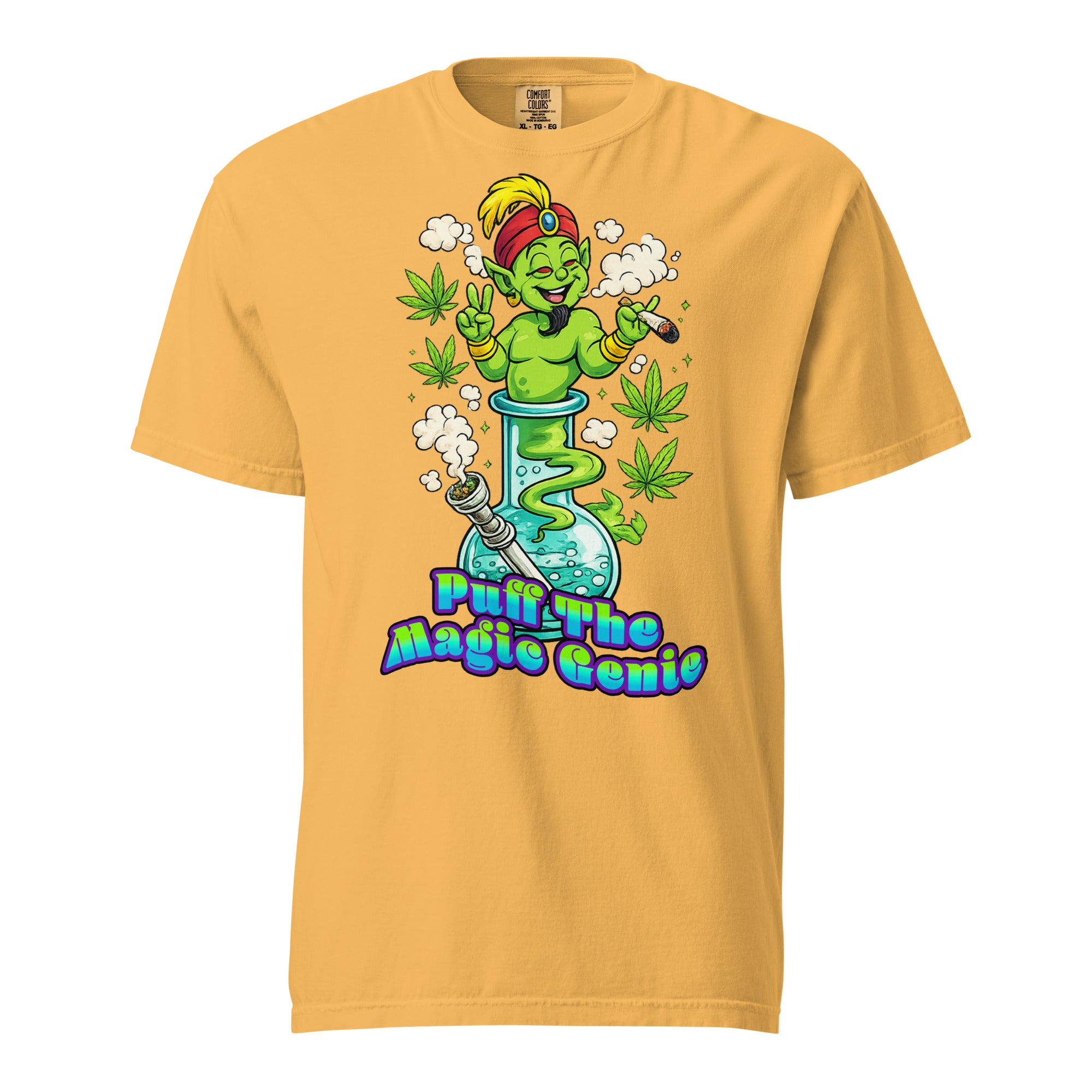 Puff The Magic Genie Shirt, Funny Cannabis Cartoon Tee, Retro Stoner Bong Genie T-Shirt