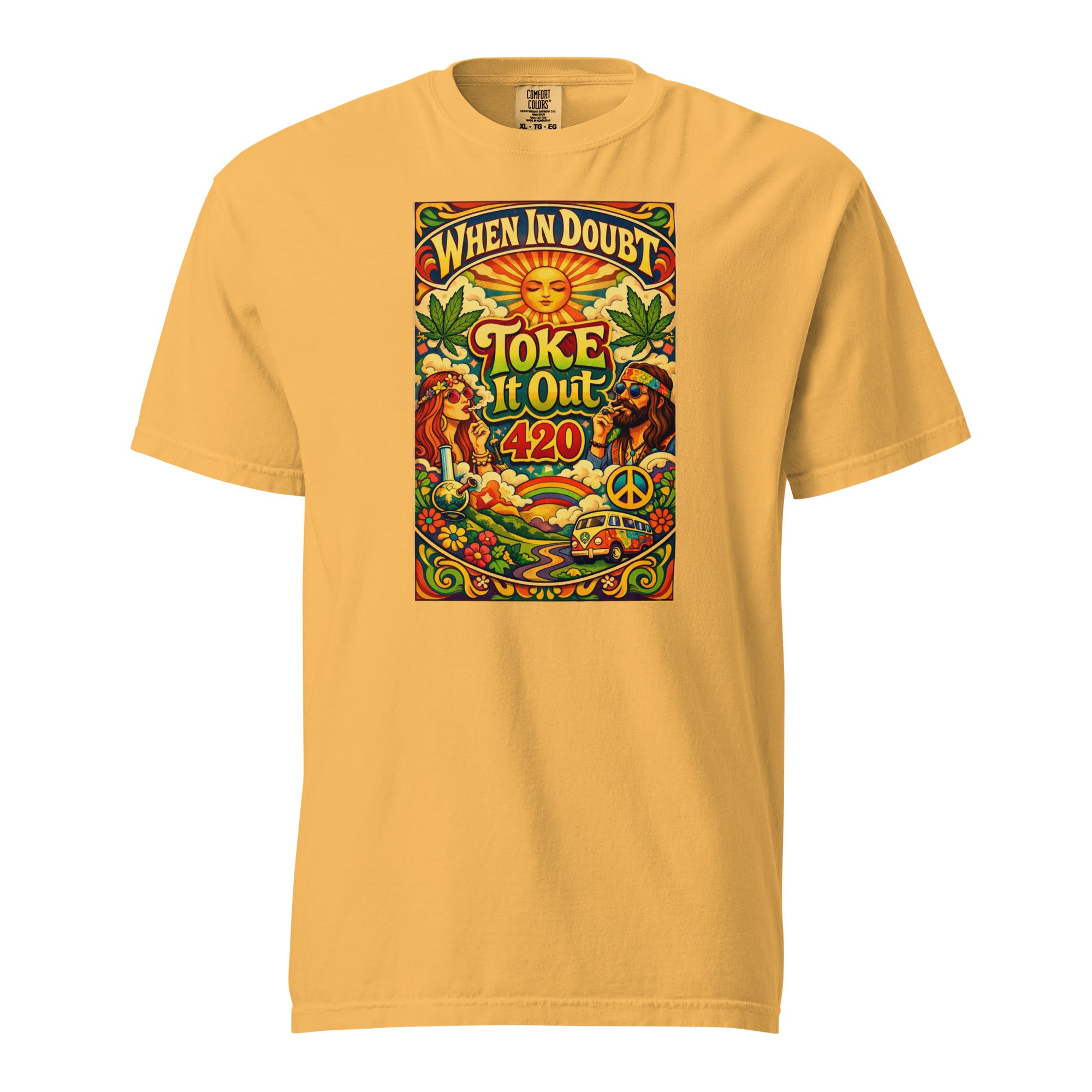 When In Doubt Toke It Out 420 Retro Psychedelic Tee