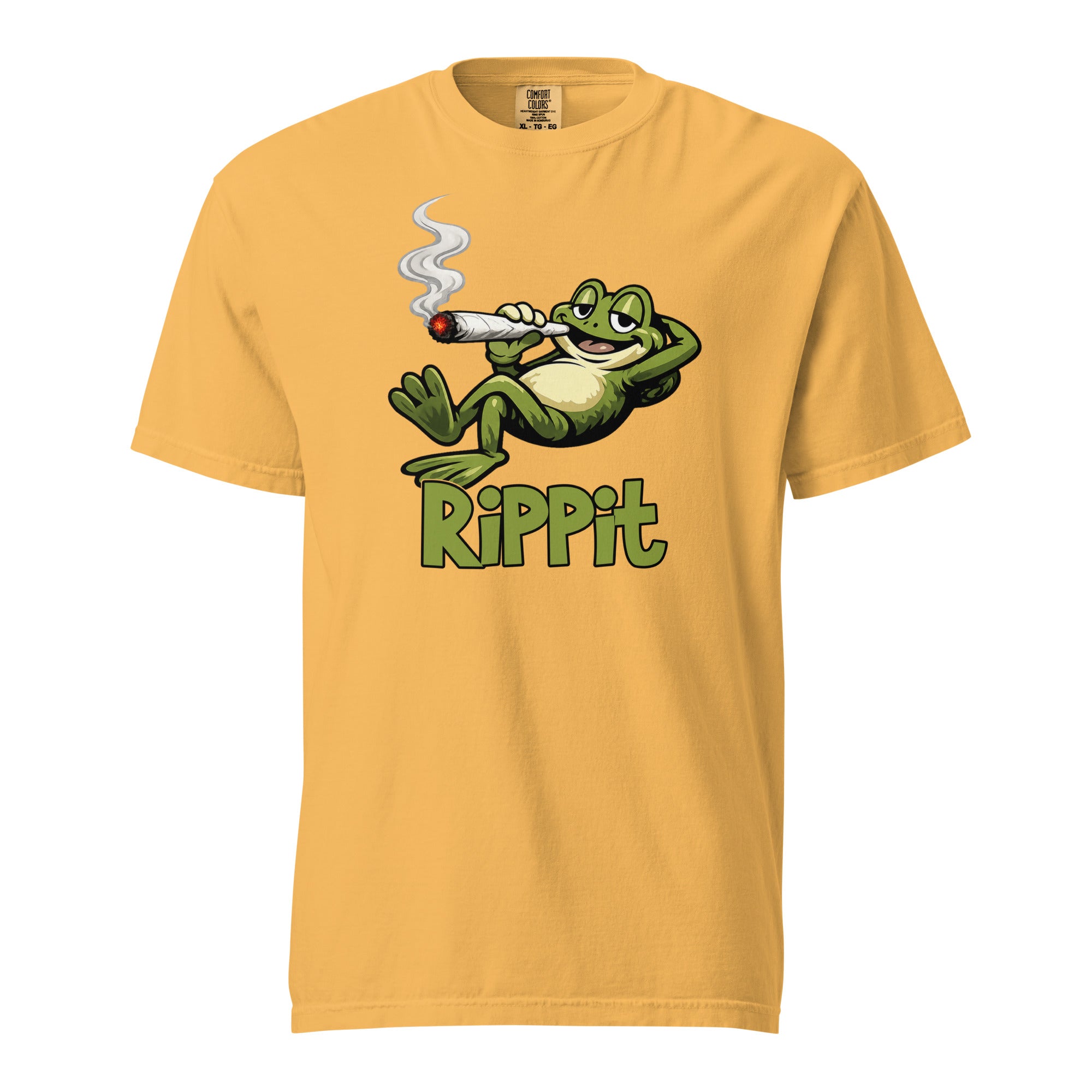 Rippit Frog T-Shirt, Funny Stoner Frog Graphic Tee, Laid Back Cartoon Frog Shirt, Weed Humor Cannabis Lover Gift, 420 Inspired Novelty Tee