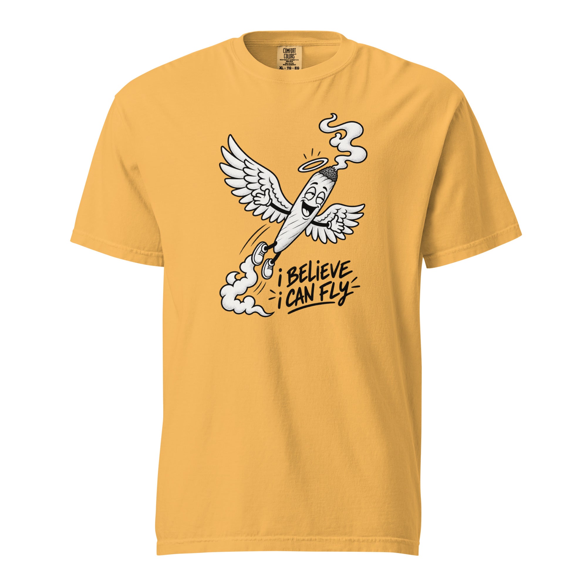 I Believe I Can Fly T-Shirt, Funny Flying Joint Tee, Cannabis Angel Wings 420 Graphic Shirt