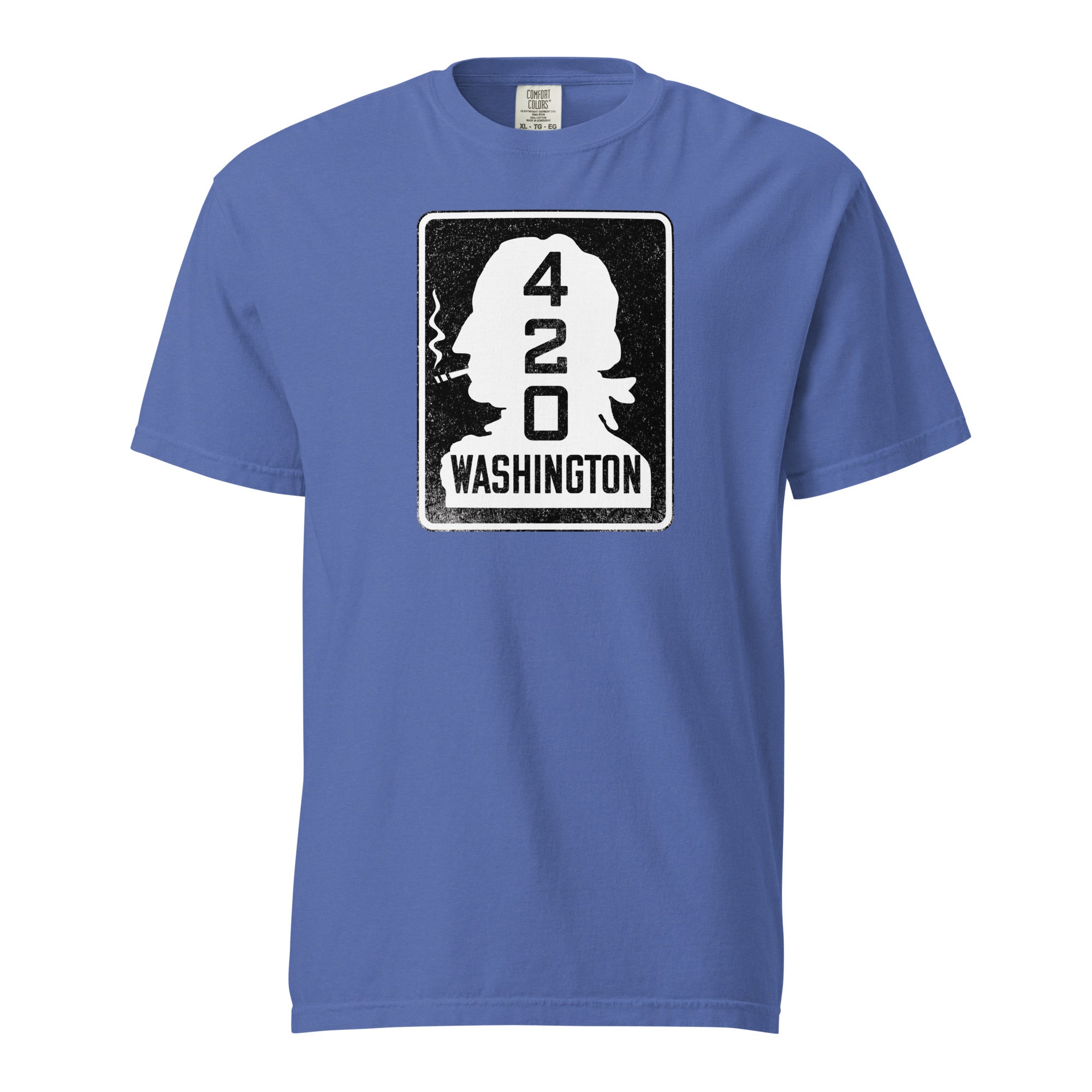 Washington 420 Highway Sign T-Shirt | George Washington Smoking Joint Graphic Tee | Magic Leaf Tees