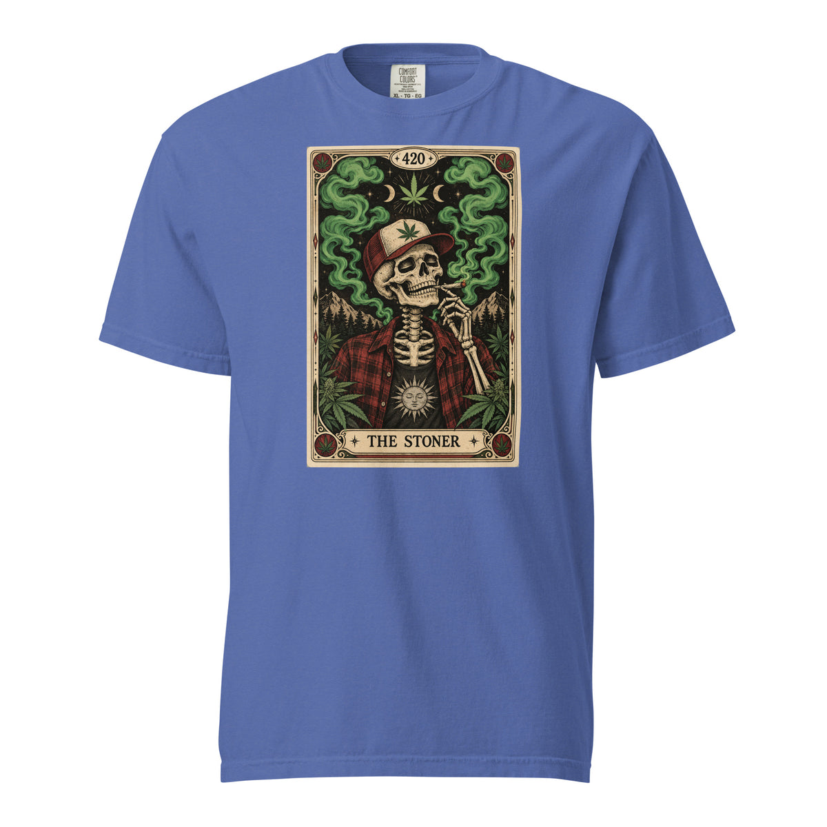 The Stoner Tarot T-Shirt, Skeleton 420 Weed Tee, Cannabis Leaf Trucker Hat Graphic Shirt