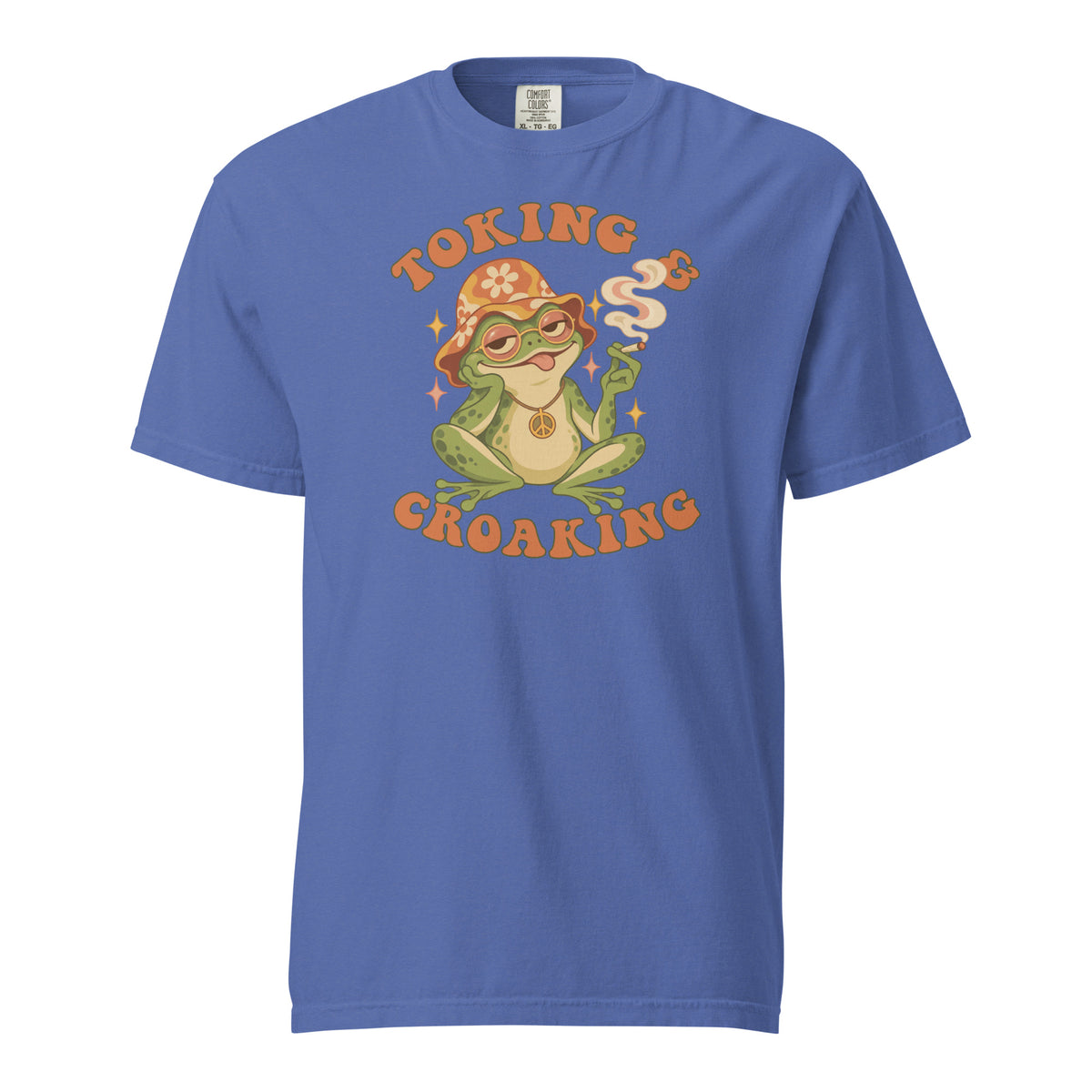 Groovy Smoking Frog T-Shirt, Funny Cannabis Frog Tee, Retro 1970s Pop Art 420 Graphic Shirt
