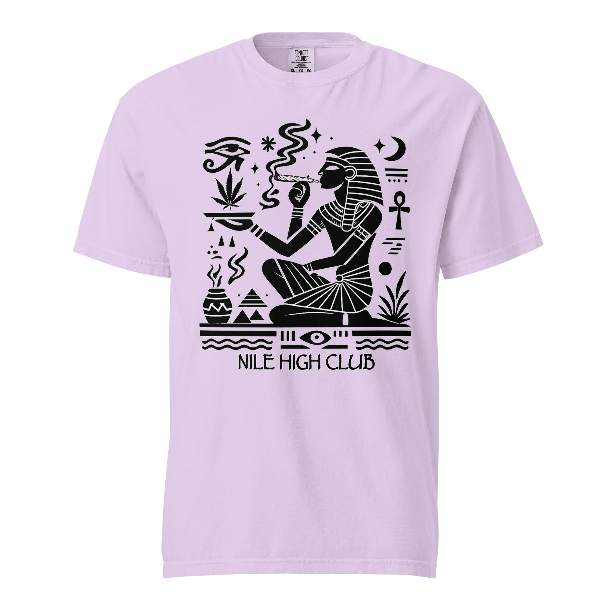 Nile High Club T-Shirt – Ancient Egyptian Cannabis Hieroglyph Graphic | Magic Leaf Tees