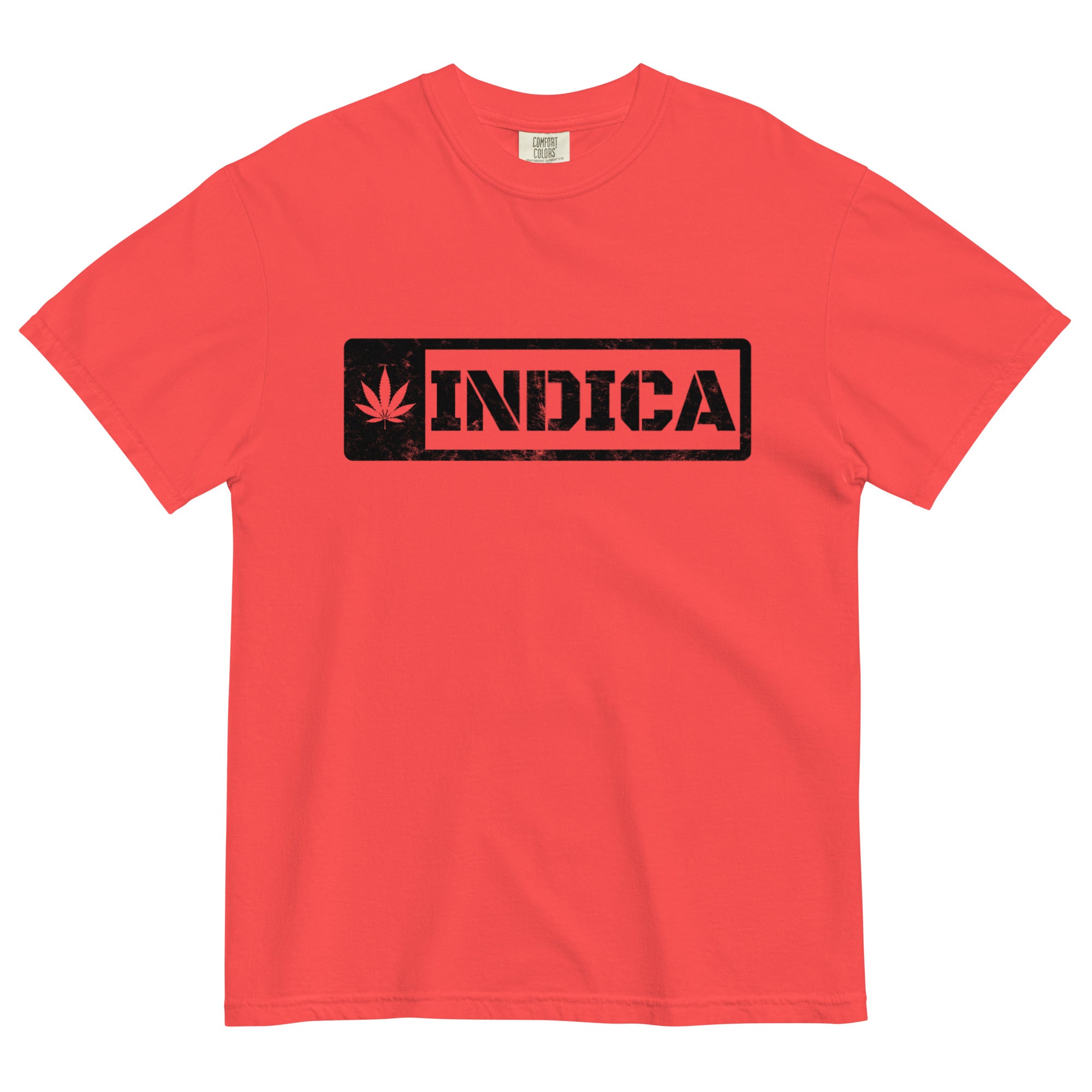 Indica Stencil T-Shirt | Cannabis Leaf Design - Magic Leaf Tees