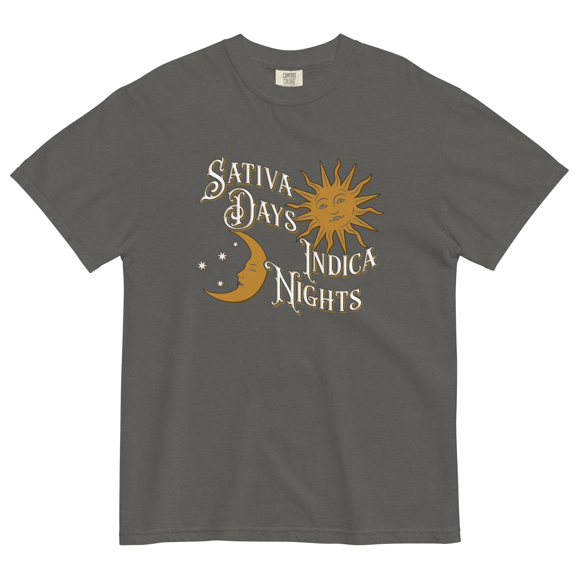 Sativa Days Indica Nights Vintage-Style Cannabis T-Shirt – Perfect Weed Shirt for Stylish Stoners | Magic Leaf Tees