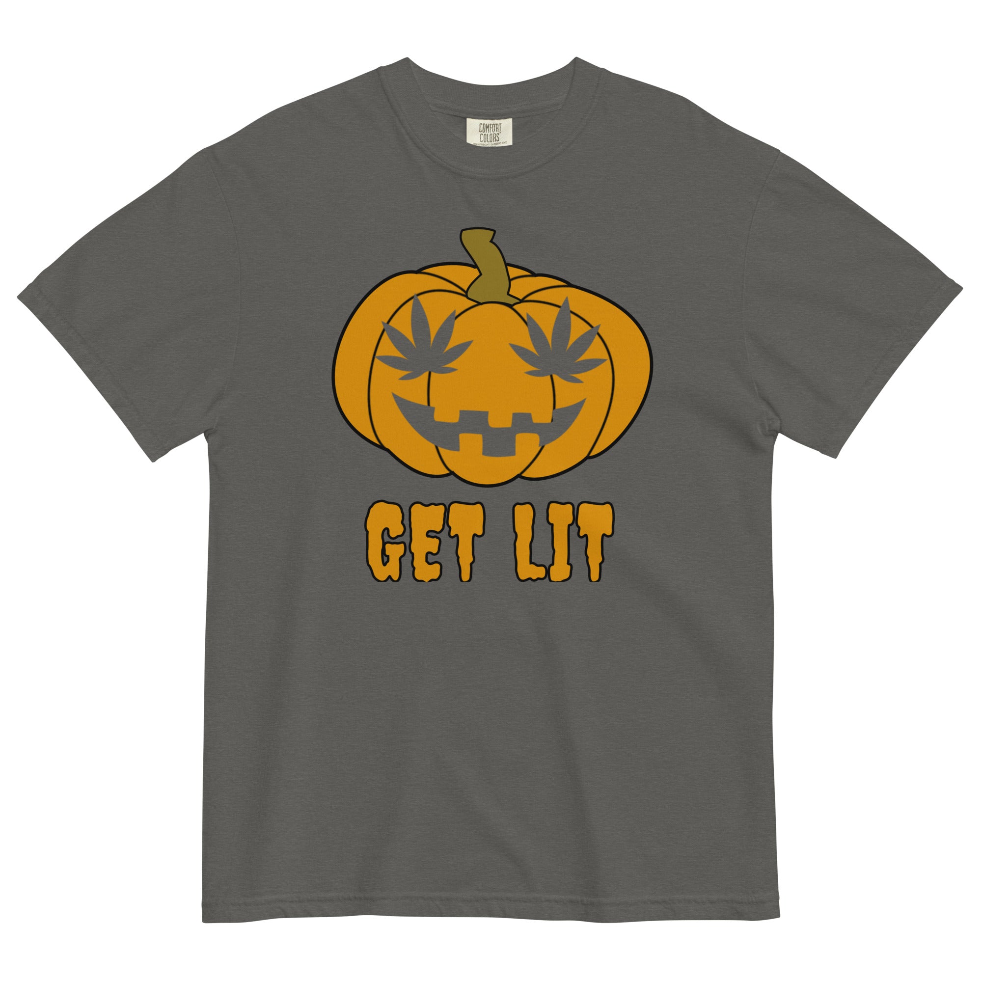 Get Lit Jack O' Lantern T-Shirt - Funny Halloween Weed Apparel | Magic Leaf Tees