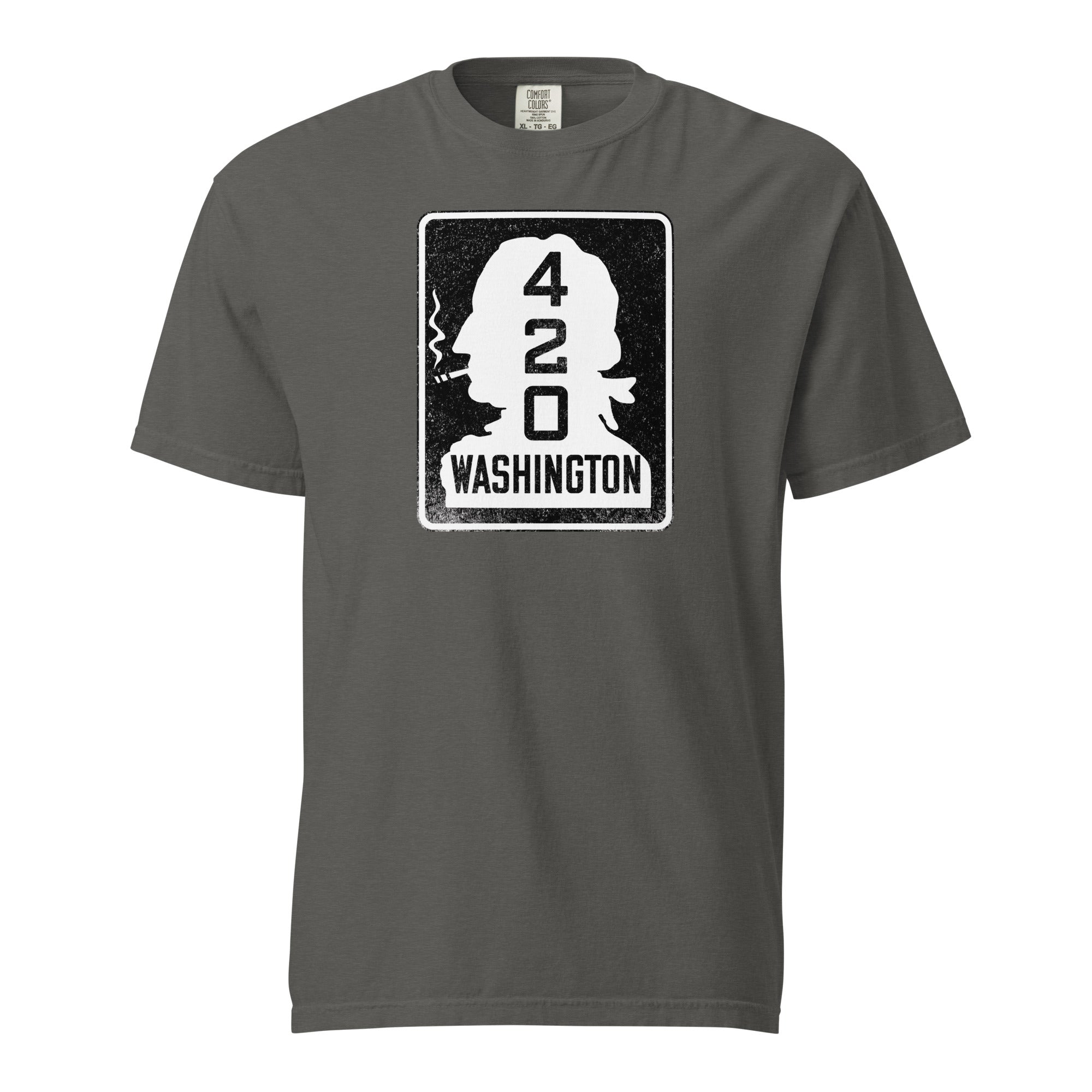 Washington 420 Highway Sign T-Shirt | George Washington Smoking Joint Graphic Tee | Magic Leaf Tees