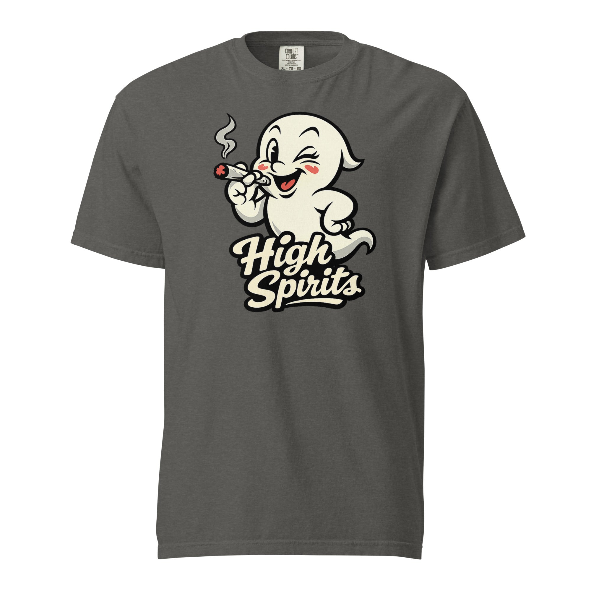 High Spirits Ghost T-Shirt – Funny Retro 1940s Cannabis Cartoon Tee