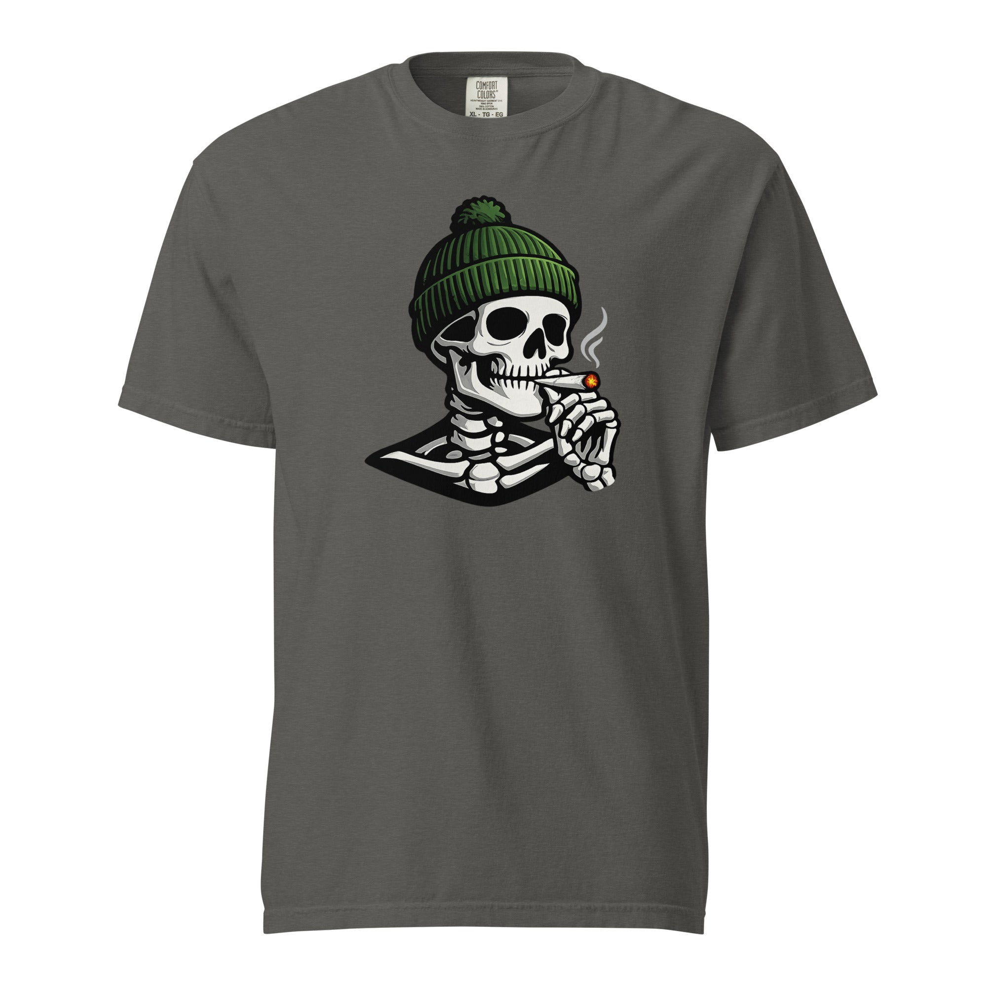 Skeleton Toque T-Shirt, Funny Stoner Skull Tee, Cannabis Smoking Skeleton Shirt, 420 Graphic Tee
