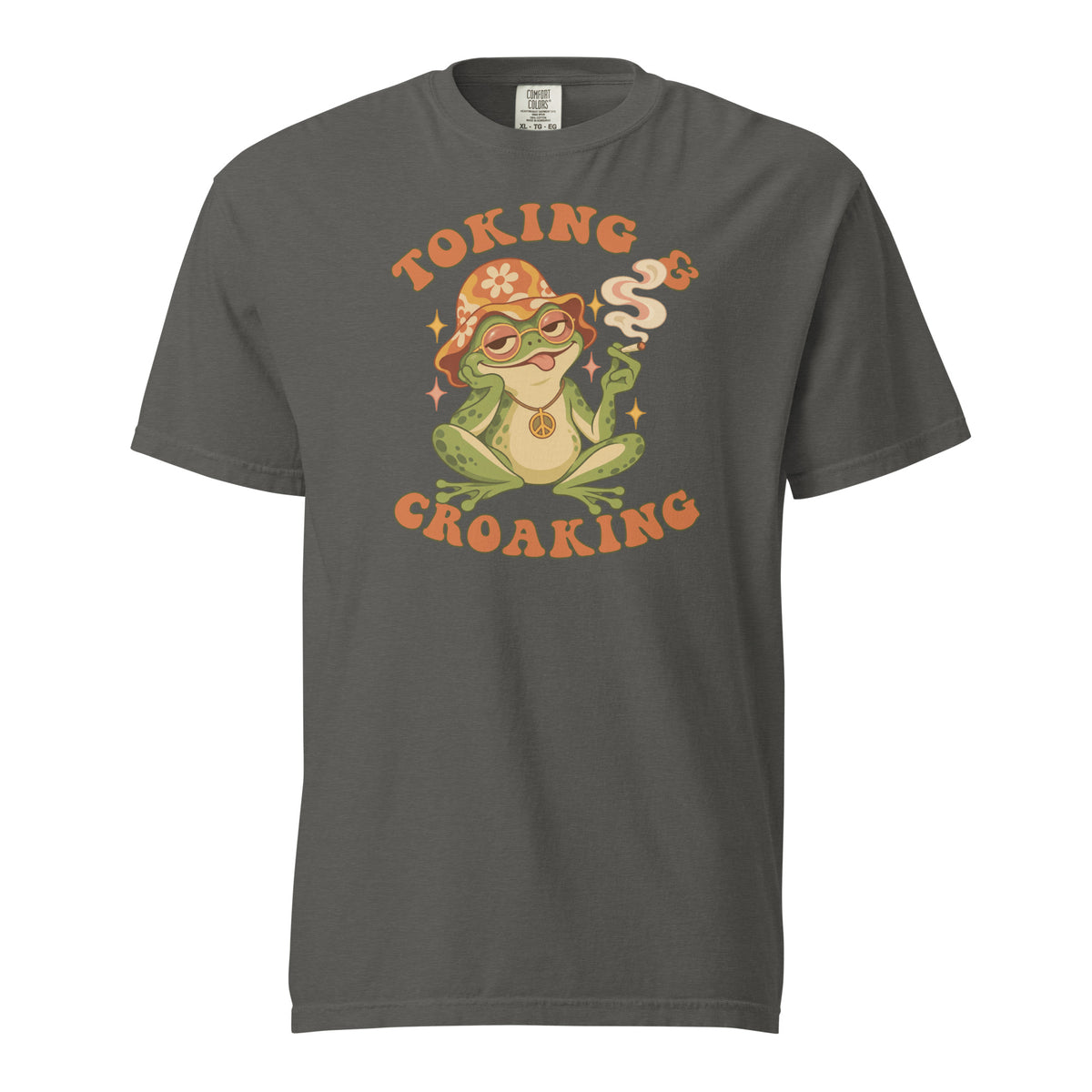 Groovy Smoking Frog T-Shirt, Funny Cannabis Frog Tee, Retro 1970s Pop Art 420 Graphic Shirt
