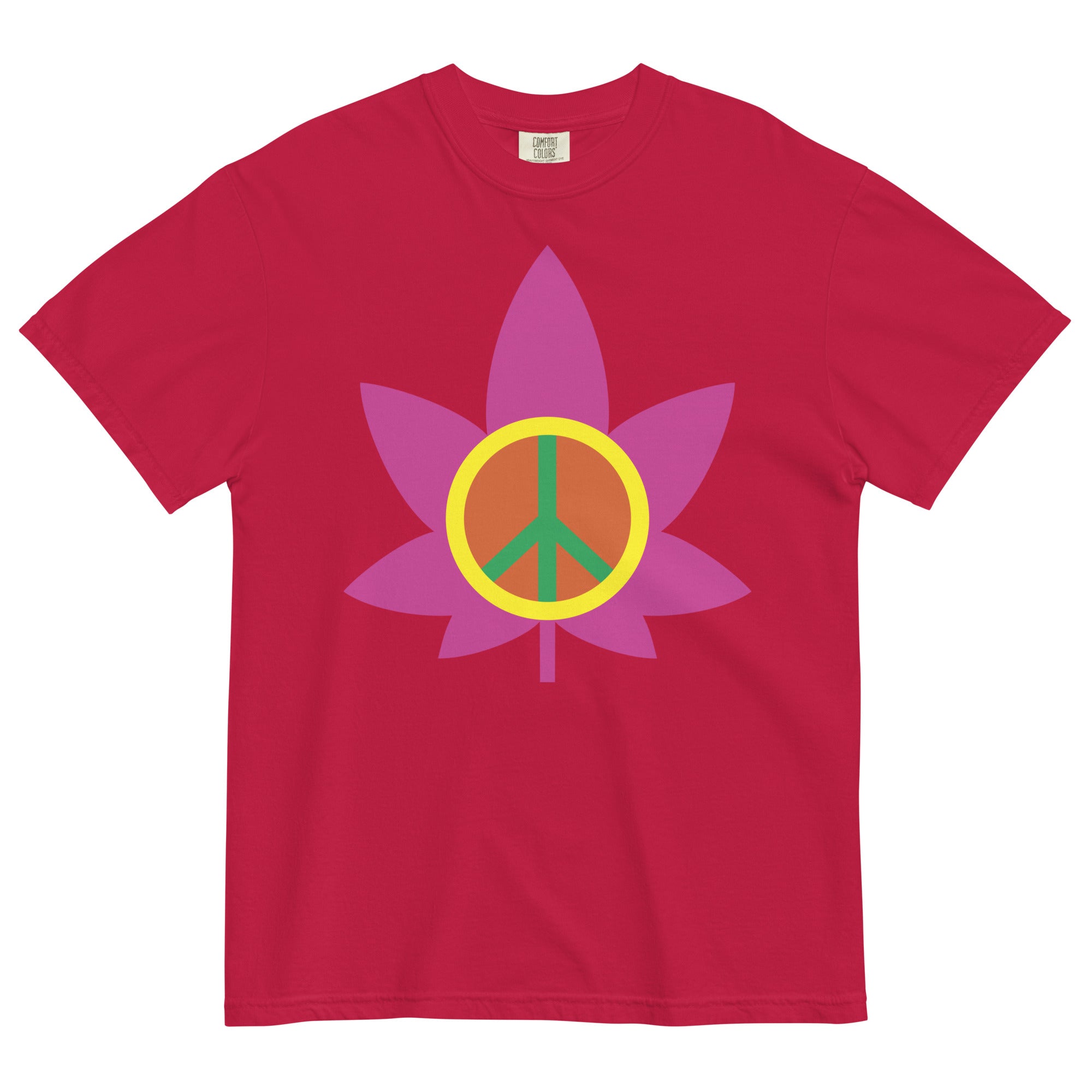 Groovy Vibes: 60's Inspired Pot Leaf and Peace Sign Tee for Retro Cannabis Style! - Magic Leaf Tees