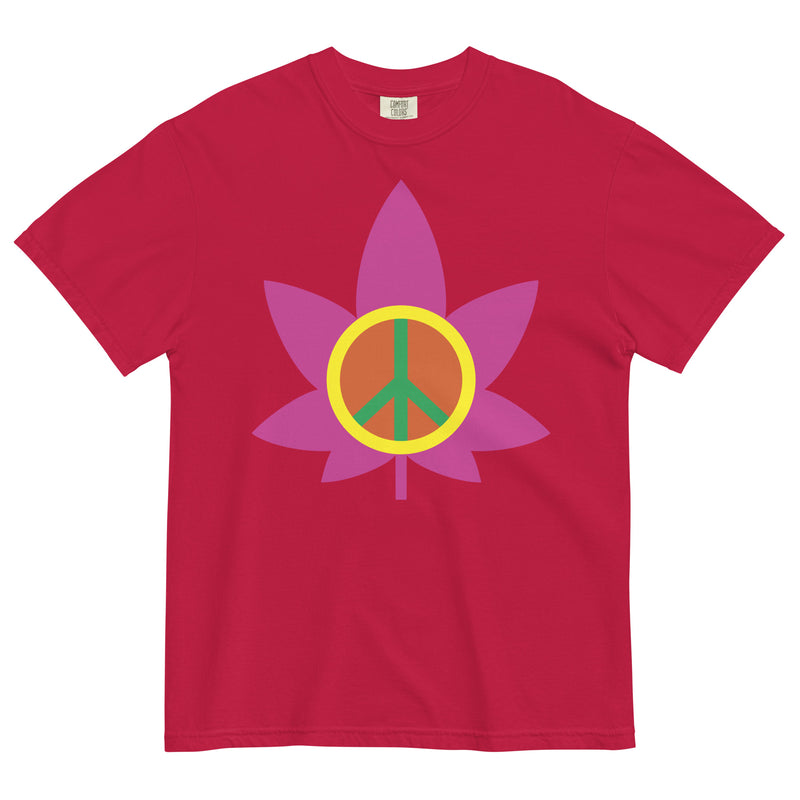 Groovy Vibes: 60's Inspired Pot Leaf and Peace Sign Tee for Retro Cannabis Style! - Magic Leaf Tees