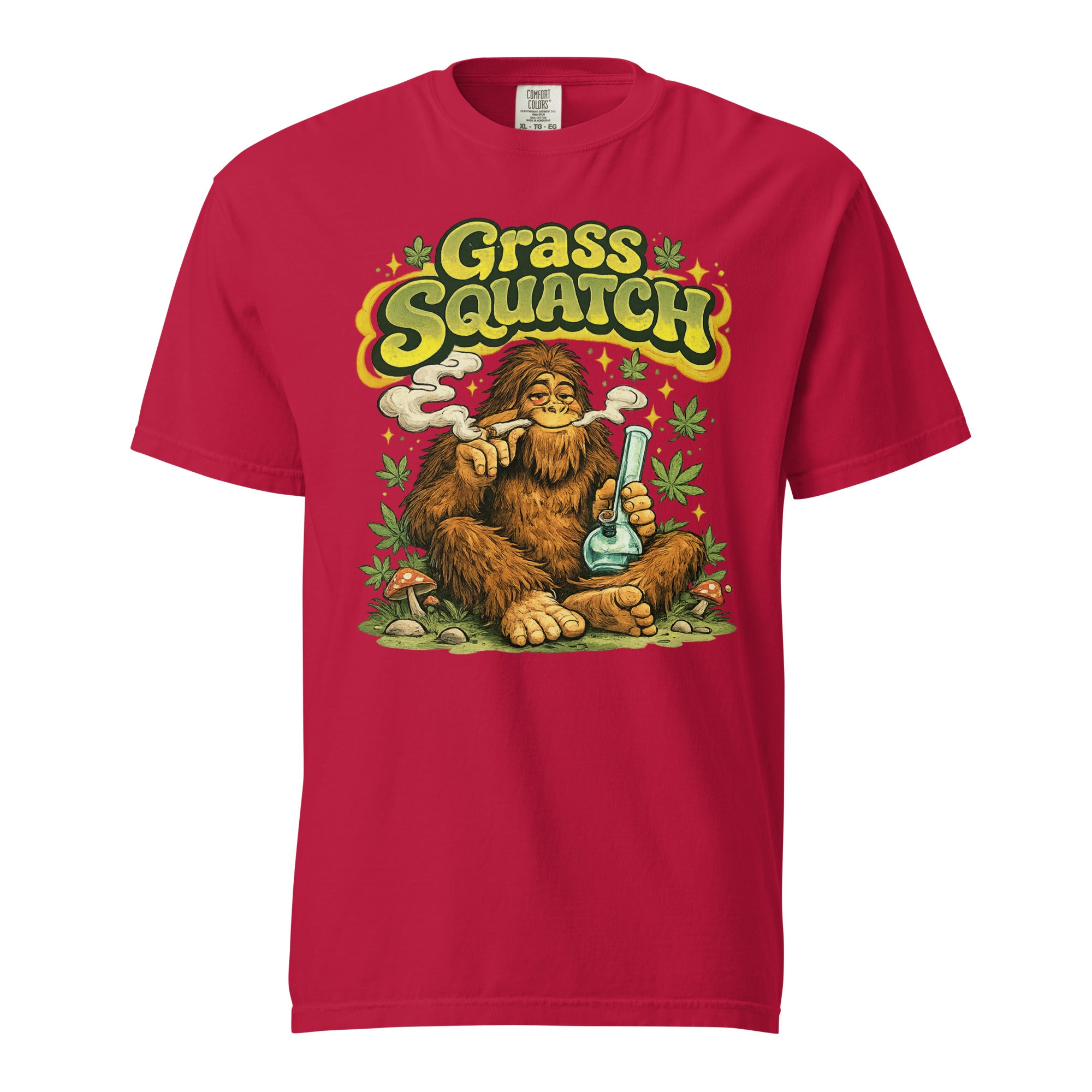 Grass Squatch T-Shirt – Funny Sasquatch Weed Shirt, Retro 60s Bigfoot Cannabis Graphic Tee