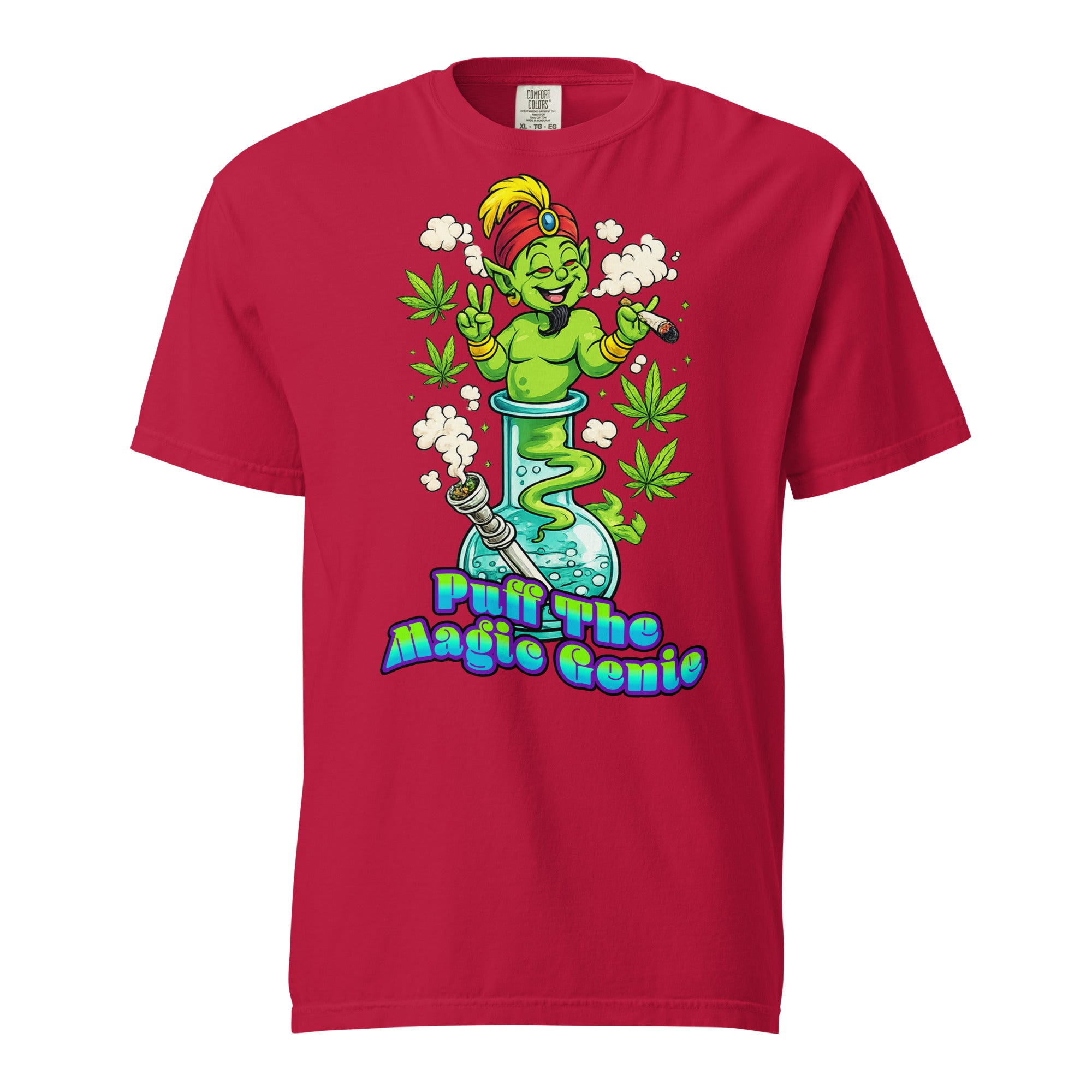 Puff The Magic Genie Shirt, Funny Cannabis Cartoon Tee, Retro Stoner Bong Genie T-Shirt