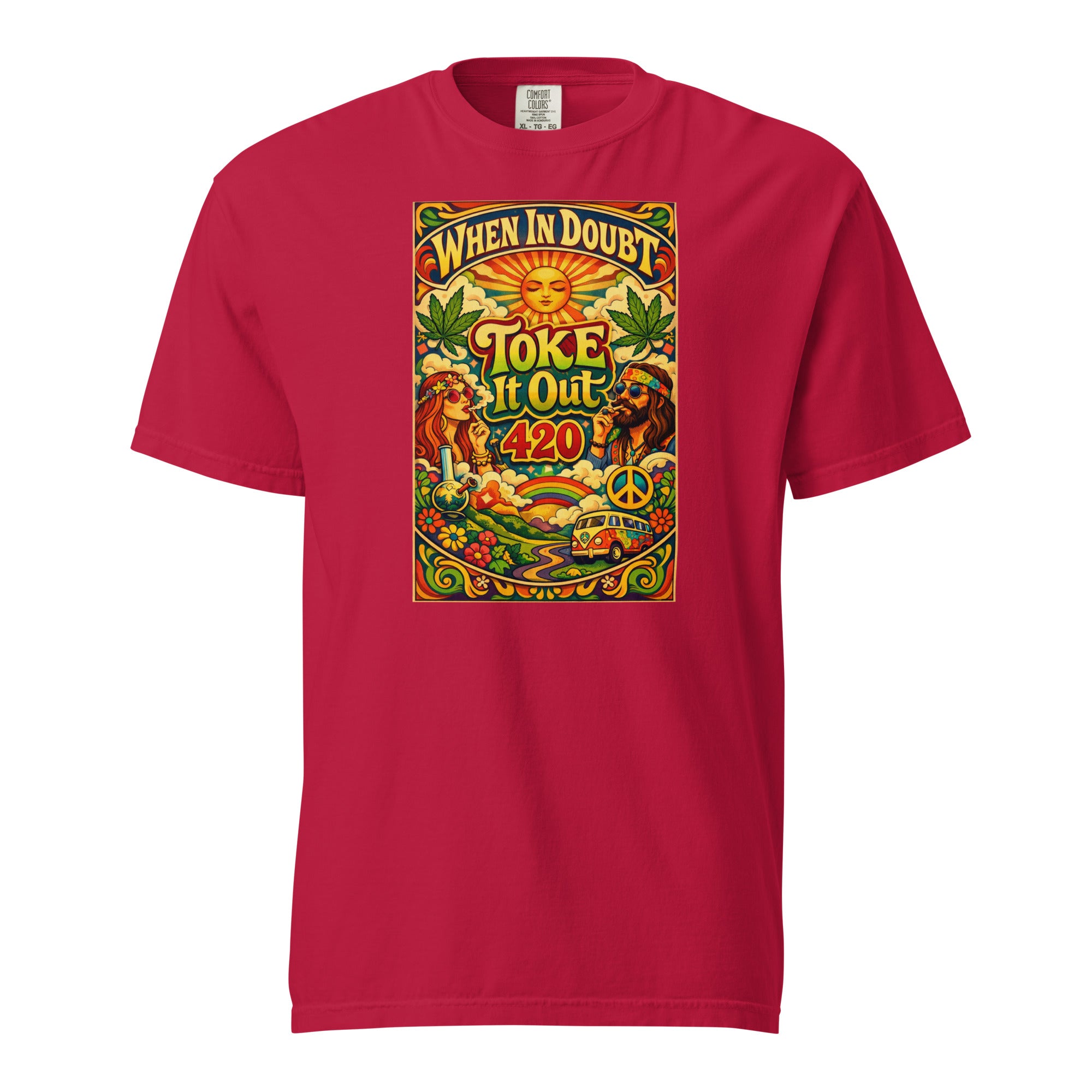 When In Doubt Toke It Out 420 Retro Psychedelic Tee