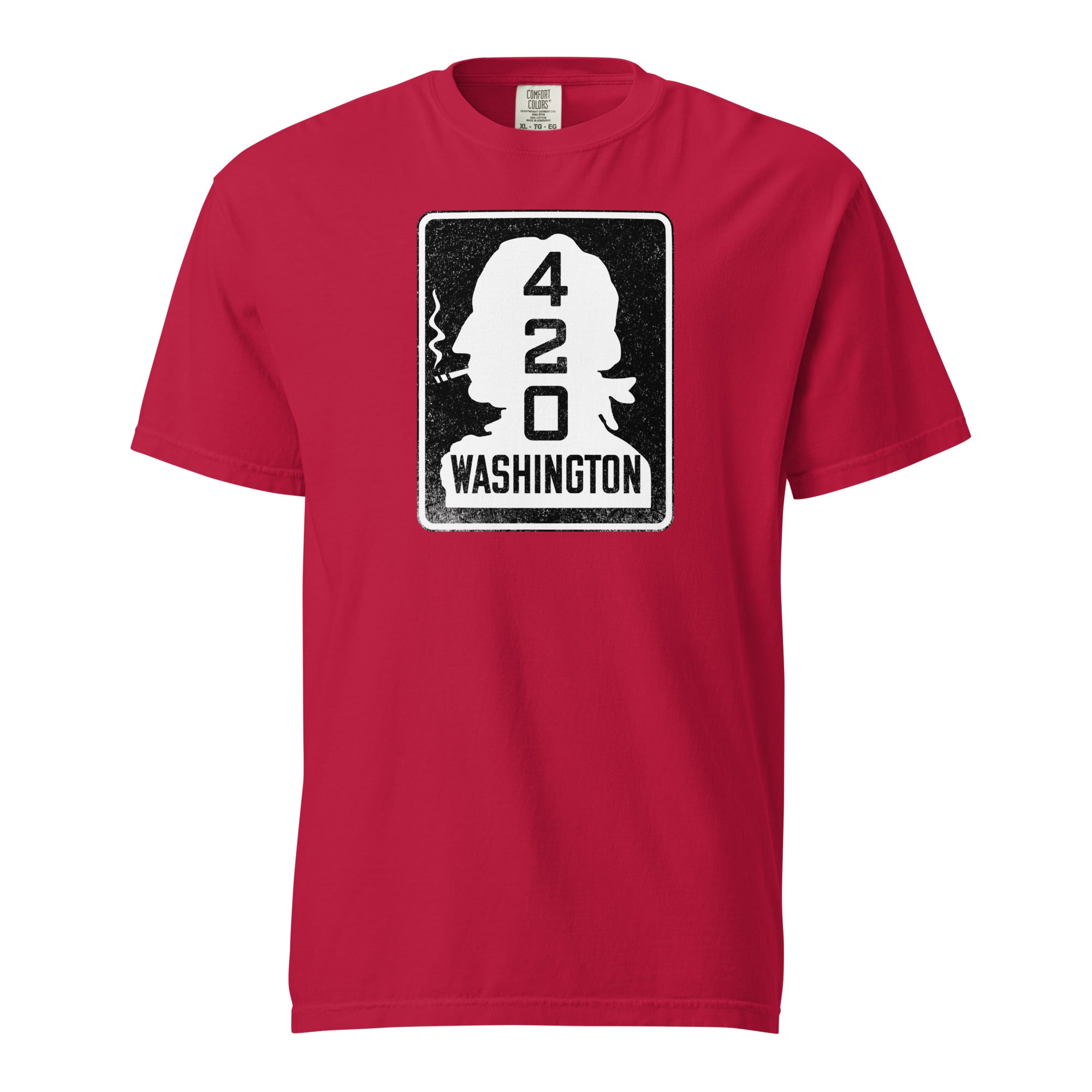 Washington 420 Highway Sign T-Shirt | George Washington Smoking Joint Graphic Tee | Magic Leaf Tees