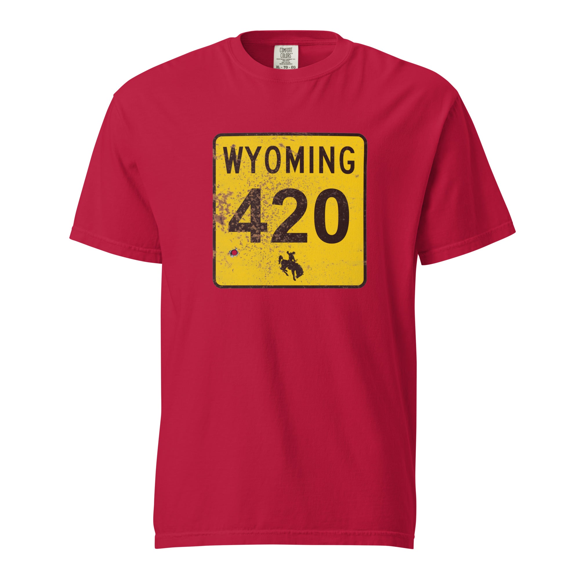Wyoming 420 Highway Sign Weed Shirt | Cowboy State Cannabis Graphic Tee | Magic Leaf Tees