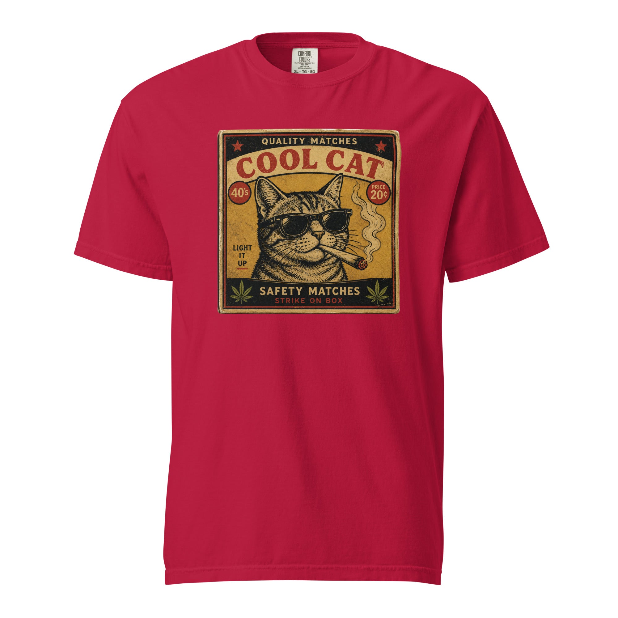 Retro Cool Cat Weed Shirt - Vintage Matchbox Cannabis Graphic T-Shirt