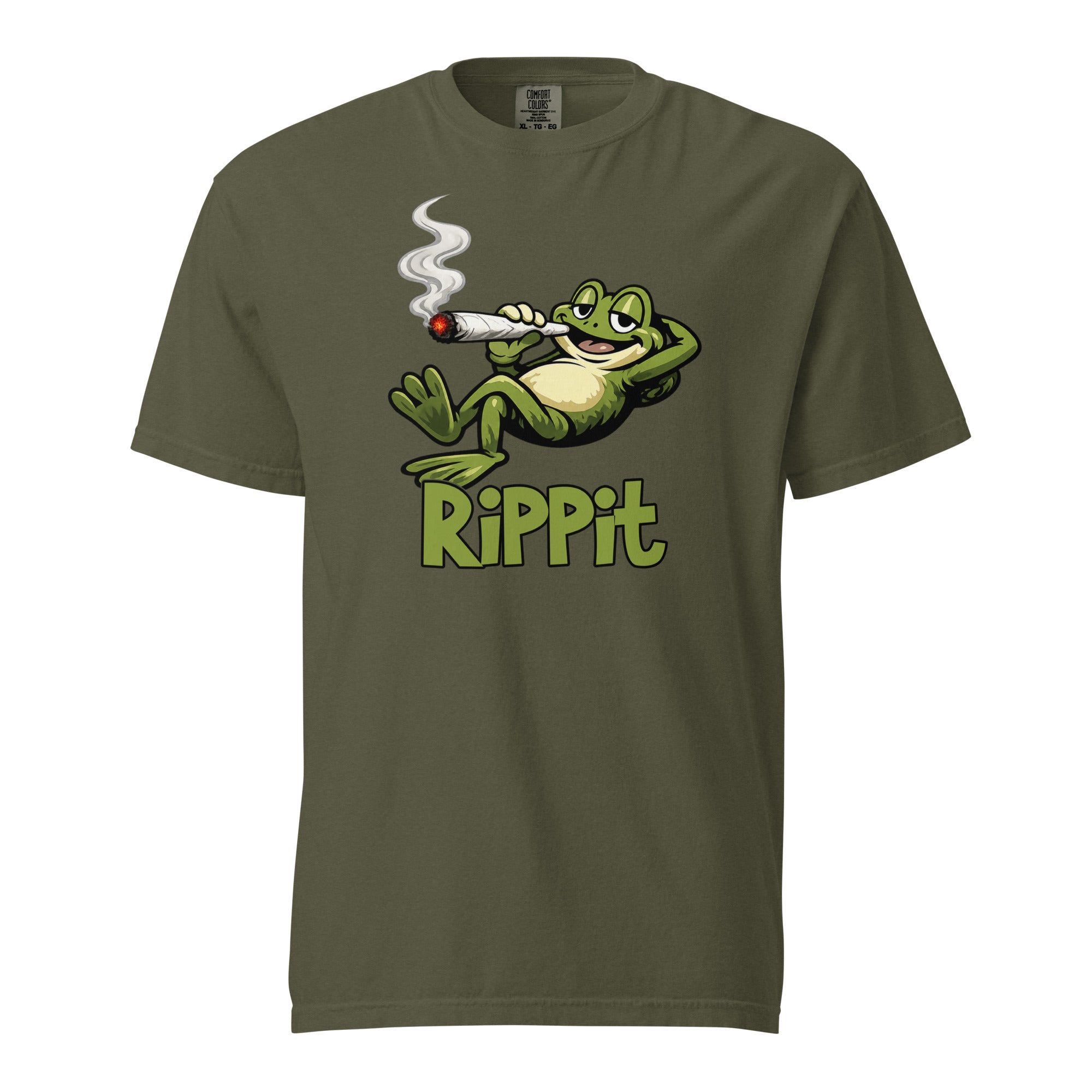 Rippit Frog T-Shirt, Funny Stoner Frog Graphic Tee, Laid Back Cartoon Frog Shirt, Weed Humor Cannabis Lover Gift, 420 Inspired Novelty Tee