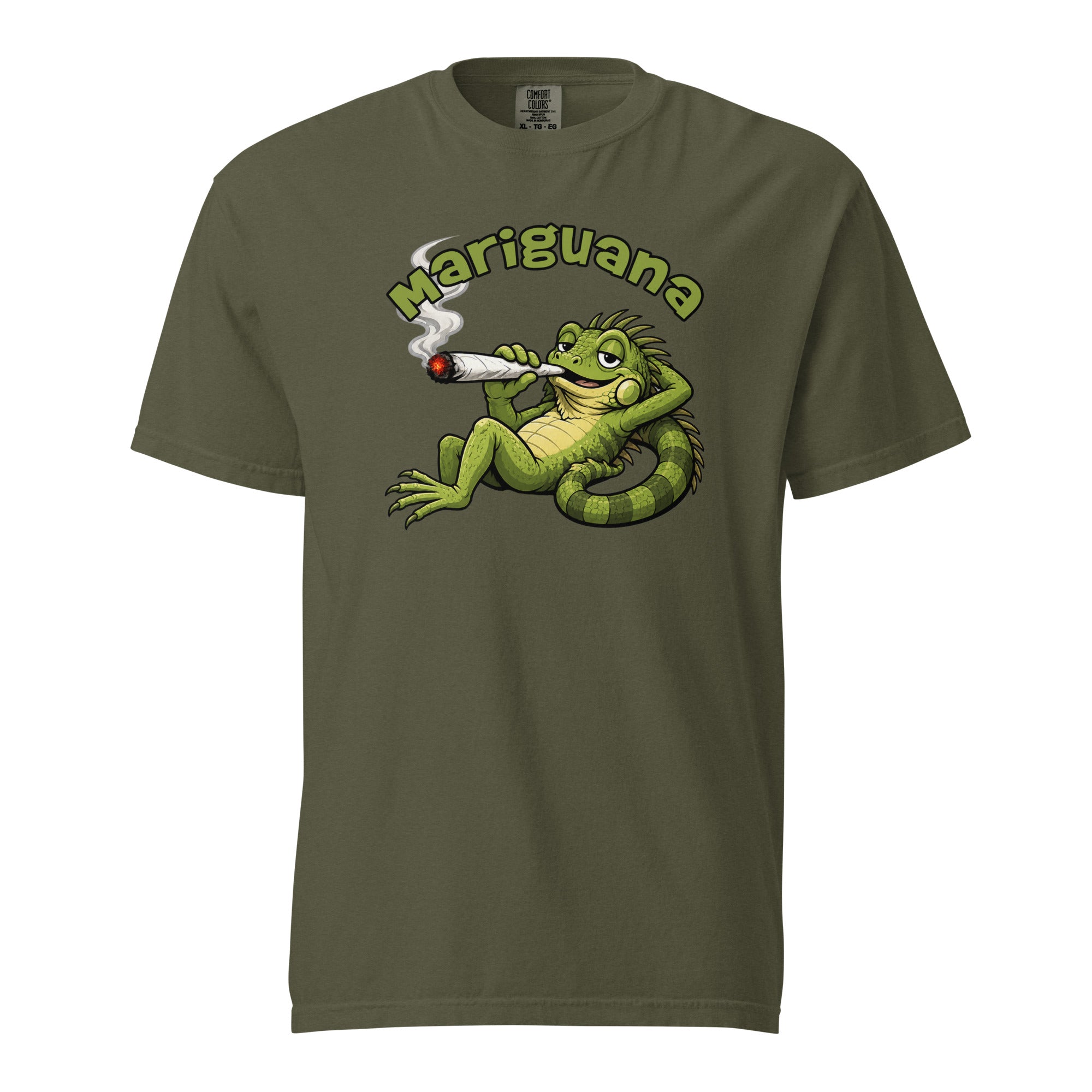 Mariguana Iguana T-Shirt, Funny Stoner Lizard Graphic Tee, Cannabis Humor Shirt, 420 Weed Joke Gift, Magic Leaf Tees
