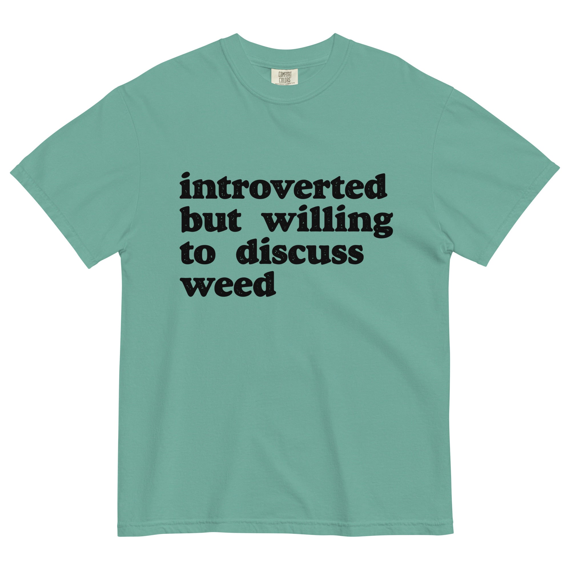 Introverted But Willing To Discuss Weed: Cannabis Enthusiast Tee for Thoughtful Conversations! - Magic Leaf Tees