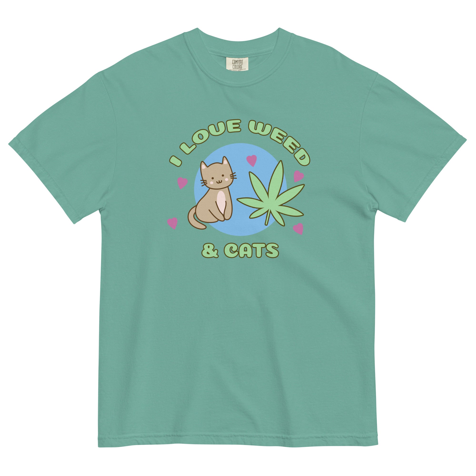 Purrrfectly High: I Love Weed And Cats T-Shirt | Magic Leaf Tees