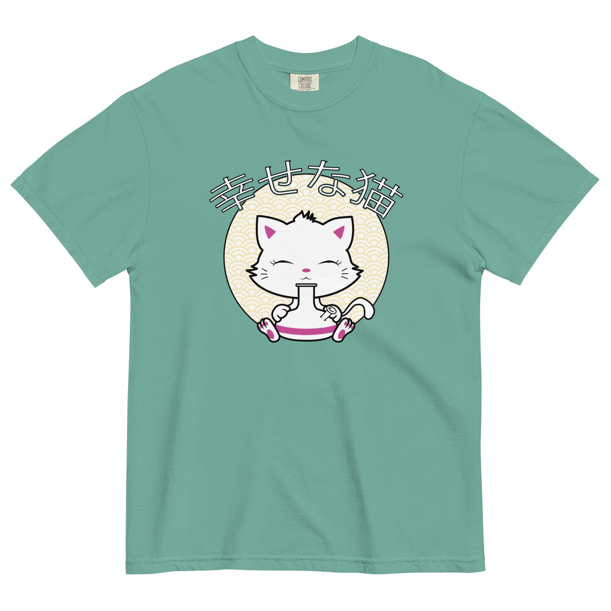 "Kawaii Happy Cat with Bong" Japanese Weed T-Shirt – Magic Leaf Tees