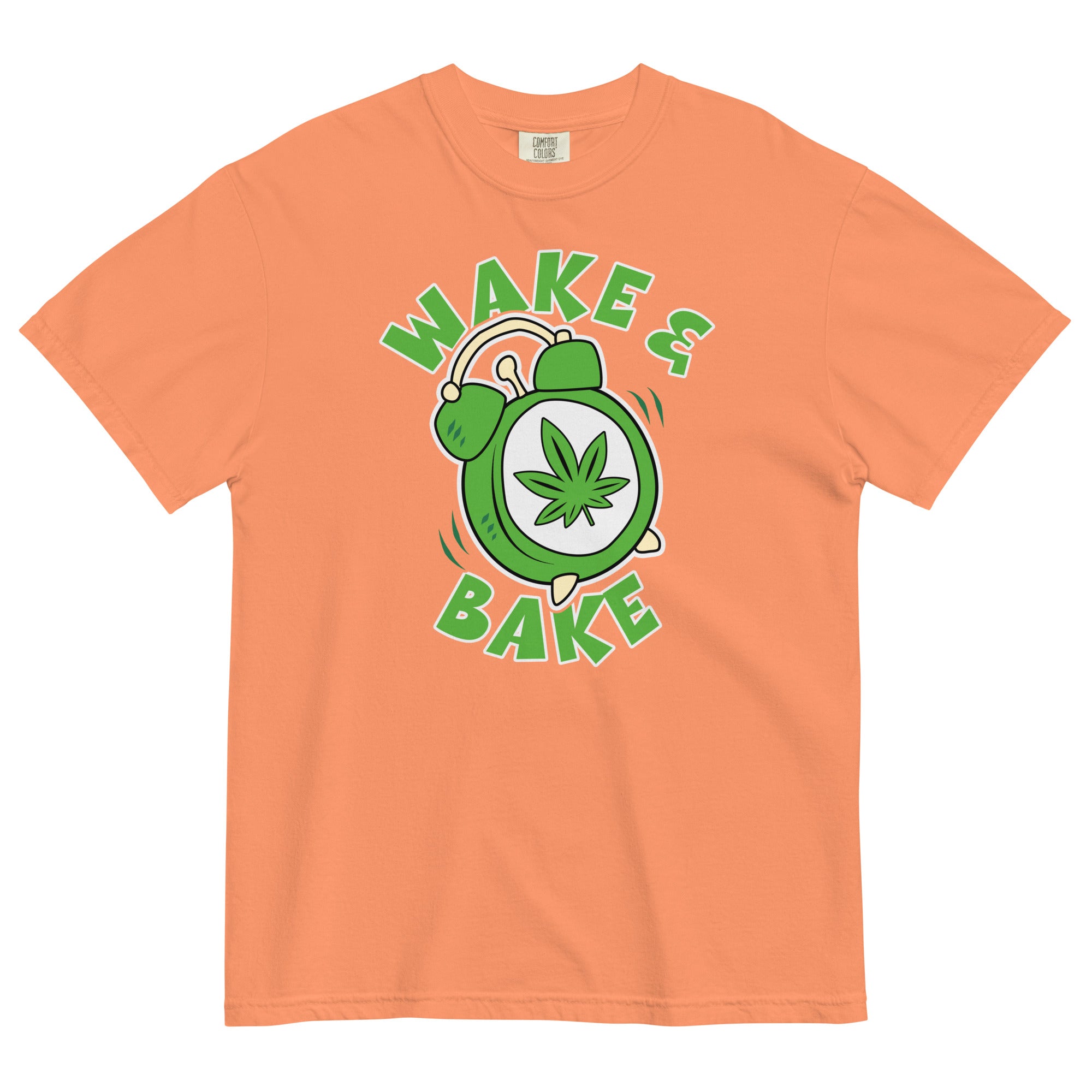 Wake & Bake Alarm Clock Weed T-Shirt: Stoner Apparel | Magic Leaf Tees