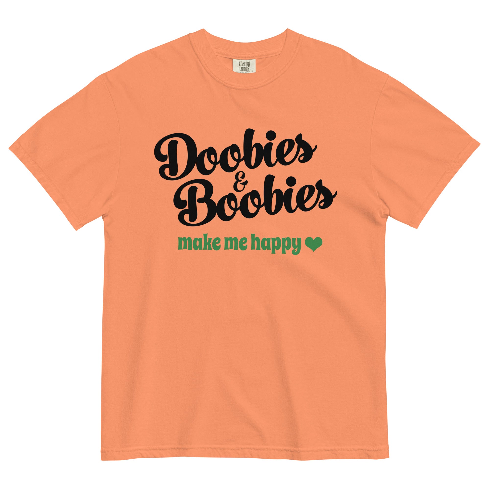 Smile-Inducing Cannabis T-Shirt: 'Doobies & Boobies Make Me Smile' - Funny Tee for Cannabis Enthusiasts! | Magic Leaf Tees