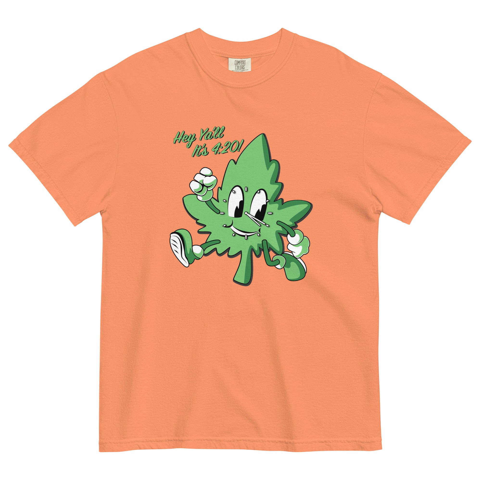 Hey Y'all It's 4:20! Funny Weed T-Shirt with Cartoon Leaf – Perfect for Marijuana Enthusiasts | Magic Leaf Tees