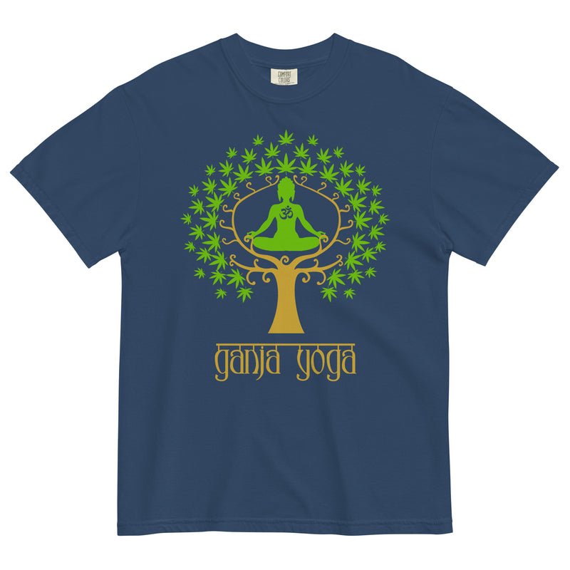 Ganja Yoga Buddha Tee | Cannabis and Yoga Shirt | Zen Herbal Fusion | Magic Leaf Tees