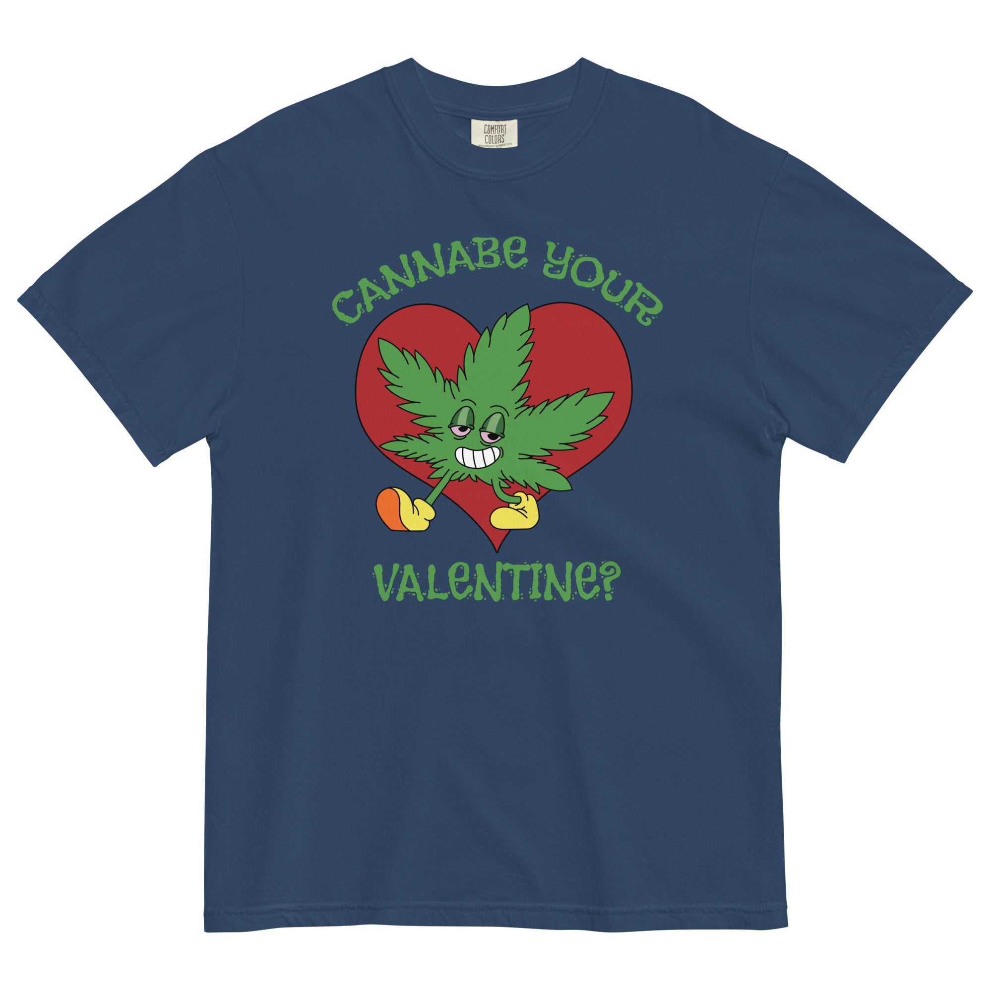 Cannabe Your Valentine? Playful Cartoon Pot Leaf Tee for Weed Enthusiasts! - Magic Leaf Tees