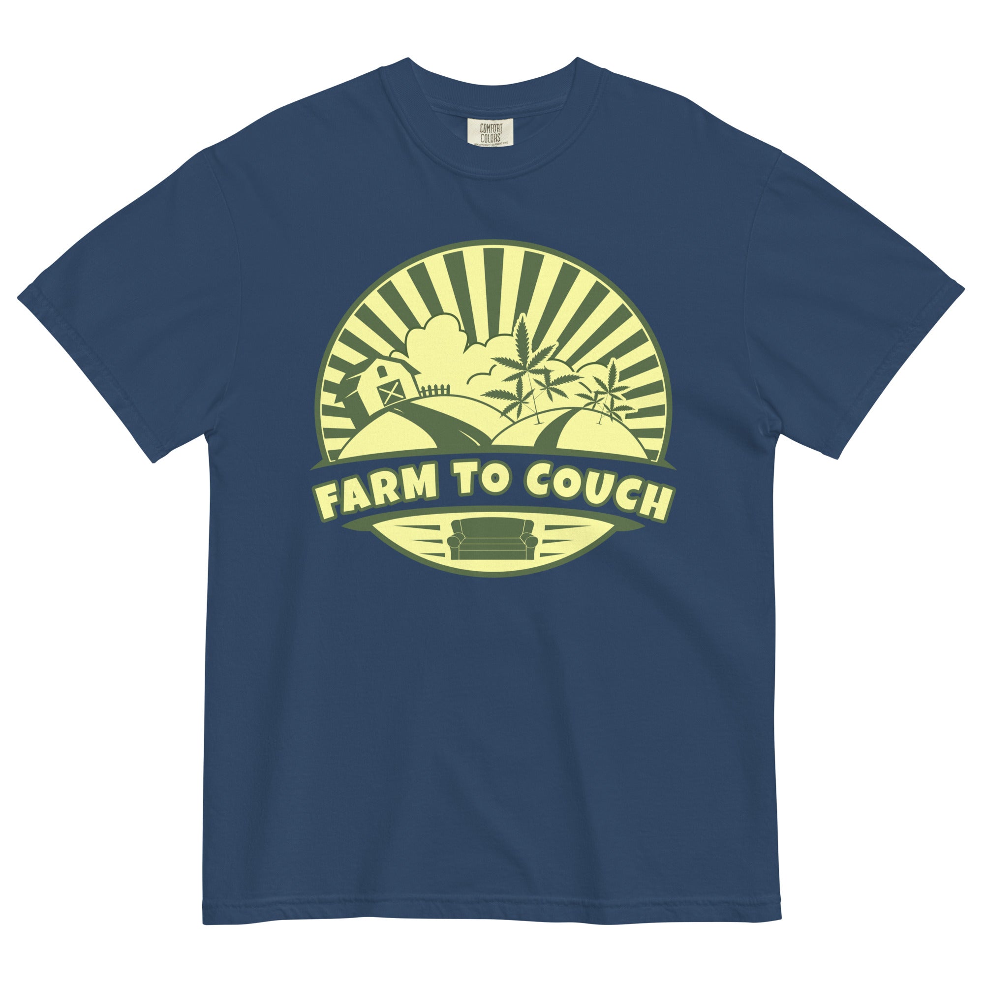 Farm To Couch: Cannabis Farmer's Exclusive Tee for Relaxed Harvest Vibes! - Magic Leaf Tees