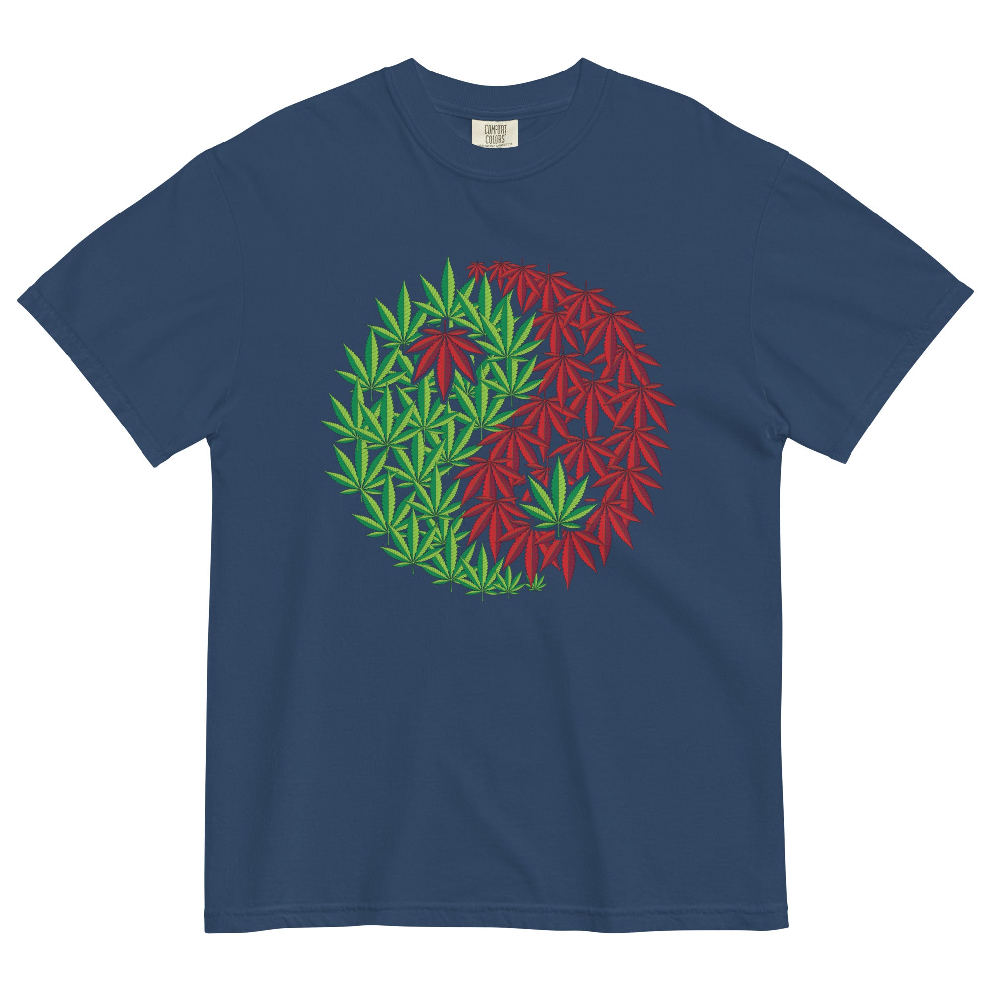 Cannabis Harmony: Yin Yang Symbol Tee with Marijuana Leaf Fusion - Magic Leaf Tees