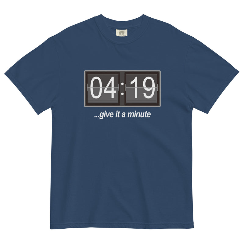420 T-Shirt: 'Give It A Minute' Digital Alarm Clock Design | Magic Leaf Tees